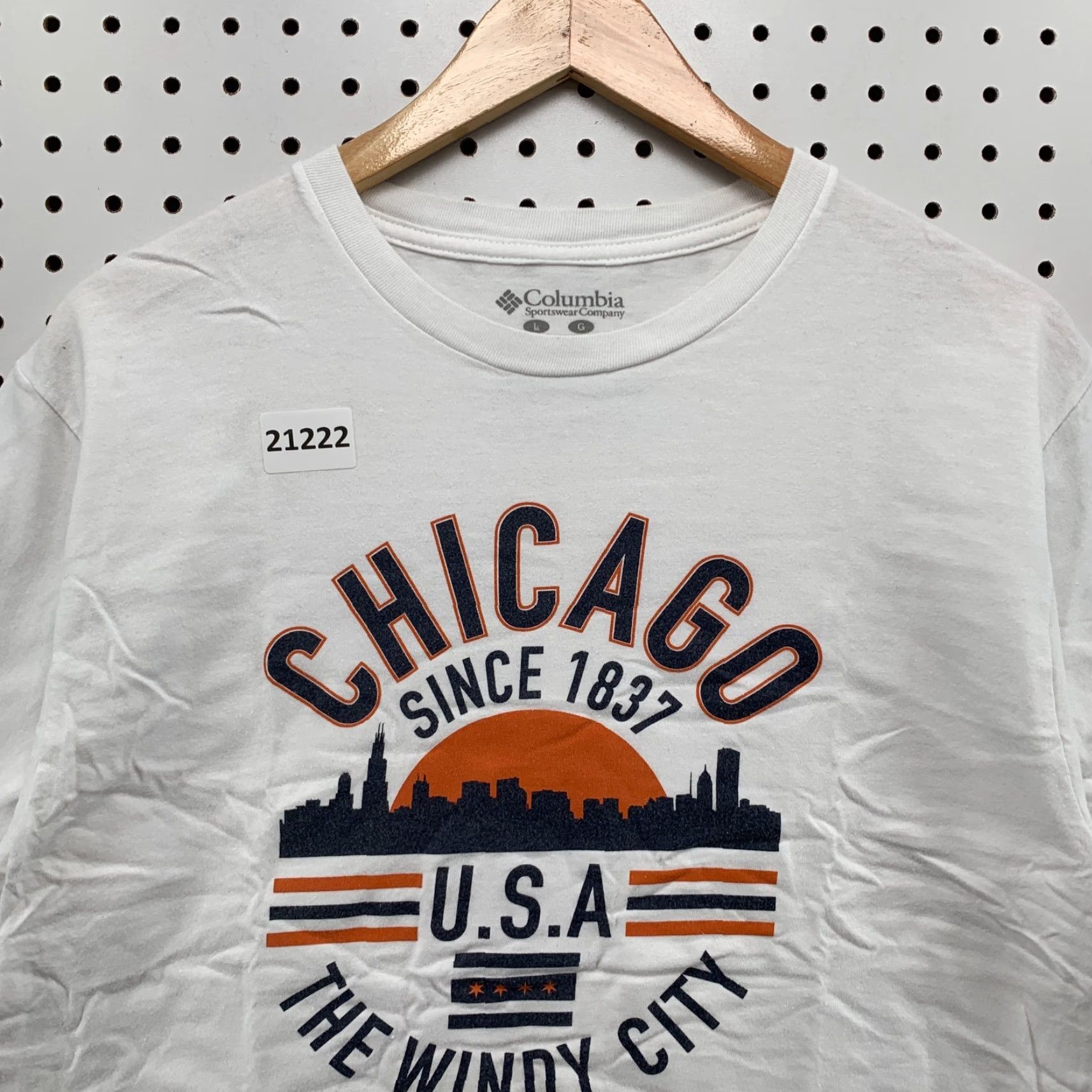 Vintage Columbia Shirt Men Large White CHICAGO Windy City Short Sleeeve Size US L / EU 52-54 / 3 - 7 Thumbnail