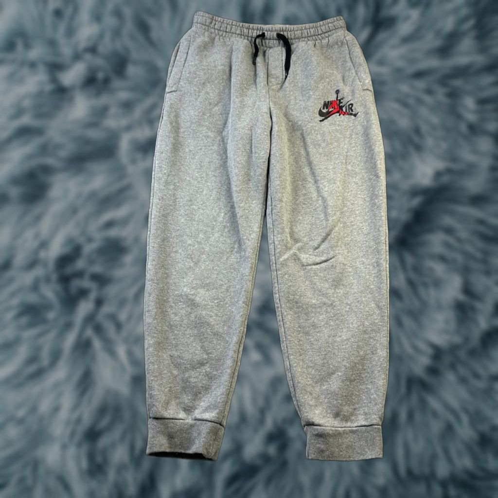 Jordan Brand Jordan Pants Mens Small Gray Fleece Sweatpants Joggers with Pockets Zip Pocket Adjustable Waist Basketball Logo Jumpman Size US 31 - 1 Thumbnail