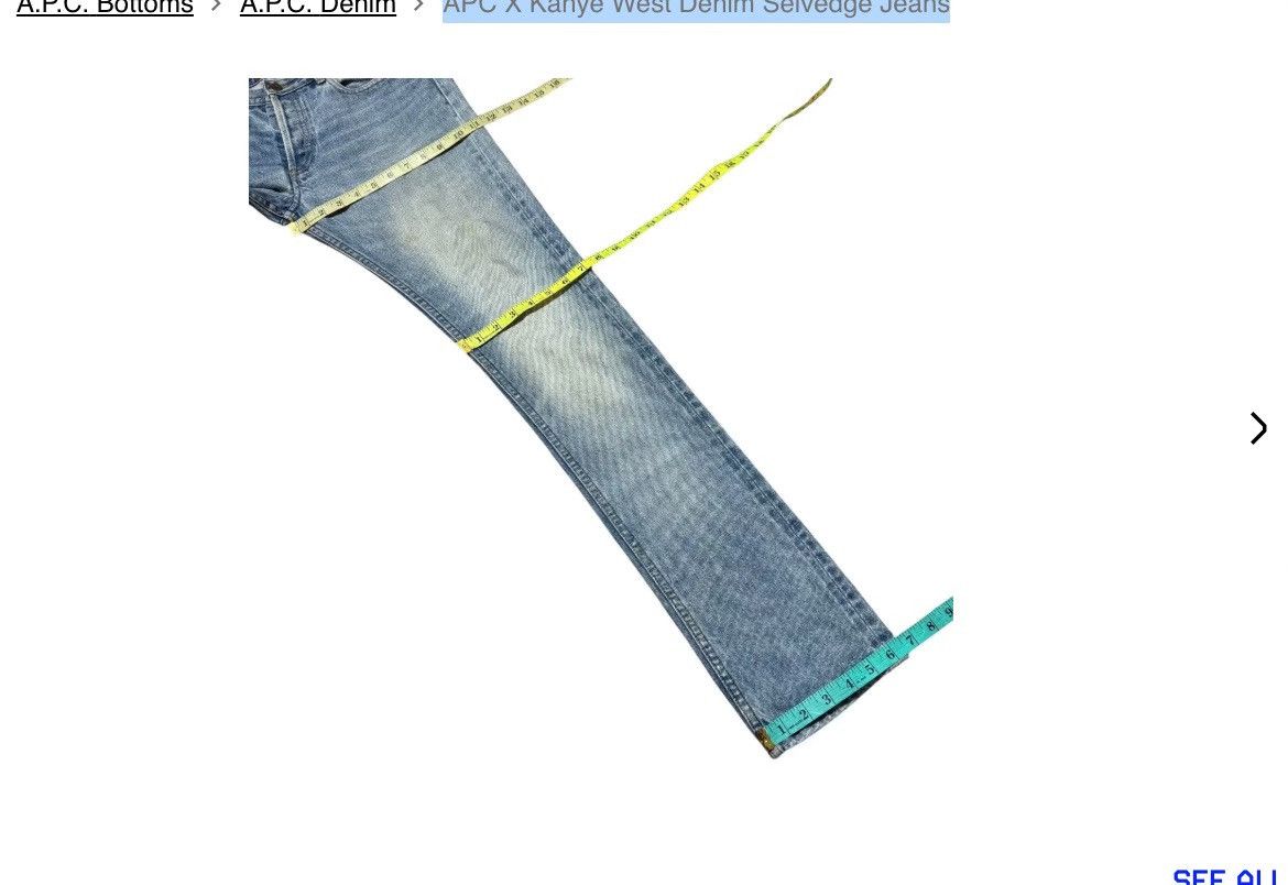 A.P.C. A.P.C. X Kanye west Selvedge Light wash (insane fade) 2013 ) Size US 29 - 5 Thumbnail