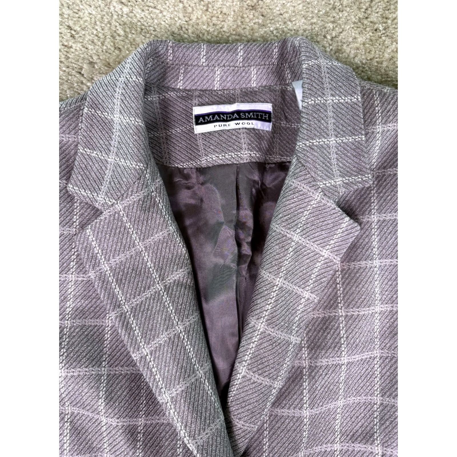 Vintage VINTAGE Amanda Smith Blazer Gray Wool Windowpane Plaid Size 16 Women 80s Size XXL / US 16-18 / IT 52-54 - 2 Thumbnail