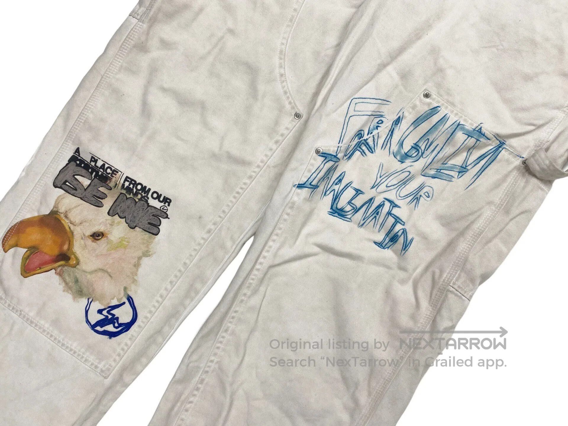 Travis Scott Travis Scott Lightning Logo Graffiti Work Pants Size US 34 / EU 50 - 7 Thumbnail