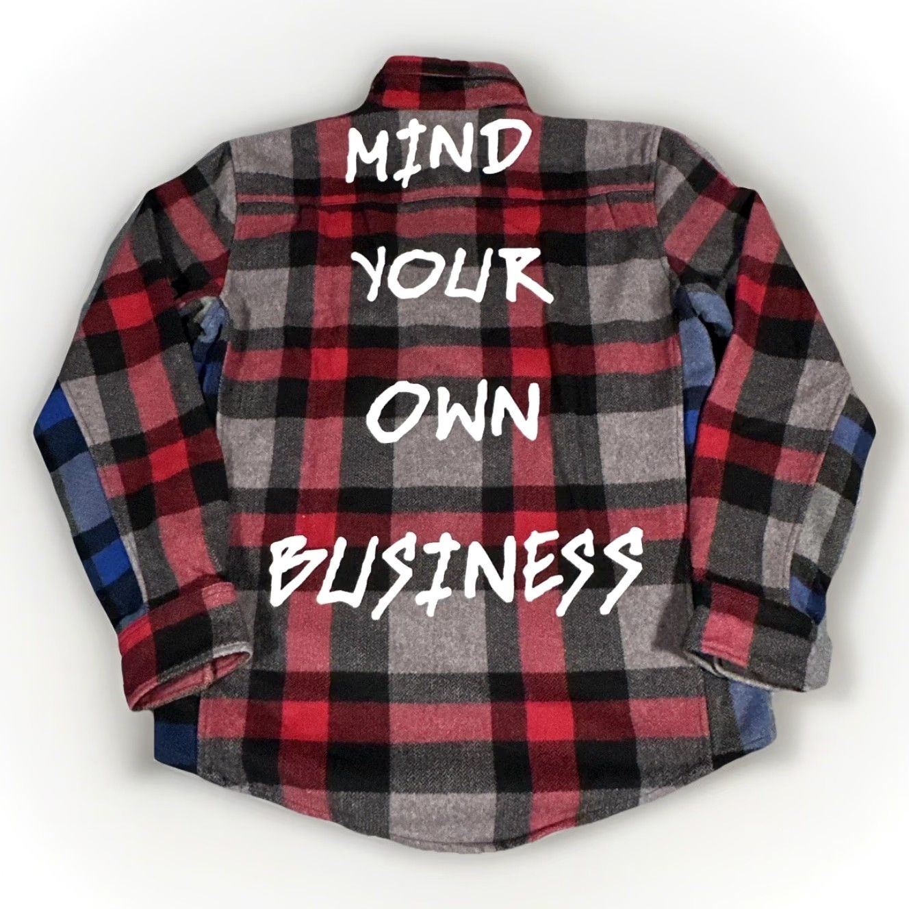 Reason Reason Shirt Mens Large Multicolor Red Plaid Mind Your Own Business Graphic Back Streetwear Button-Up Short Description Not Included Size US L / EU 52-54 / 3 - 2 Thumbnail