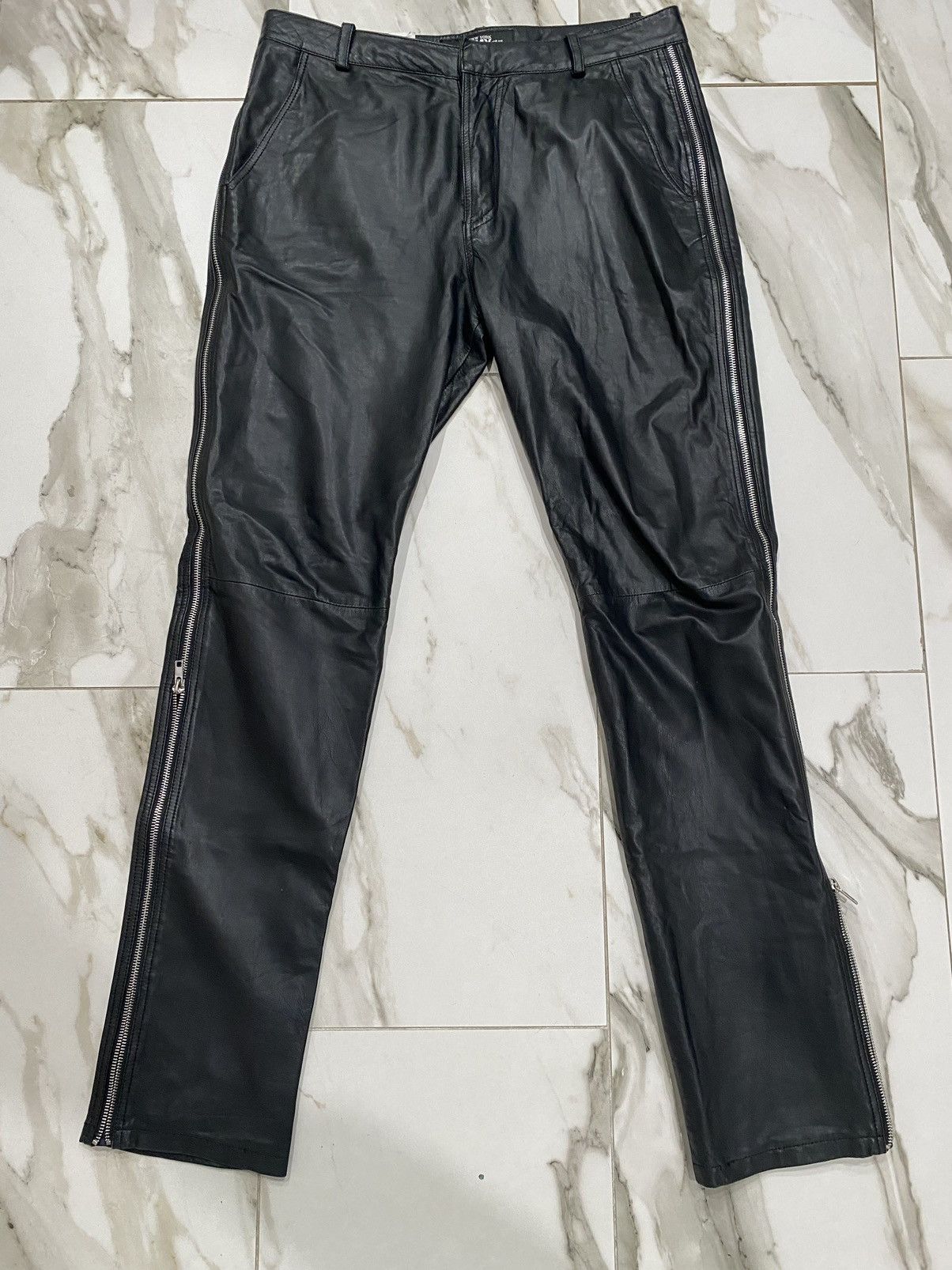 Jeremy Scott Zip Up Leather Pants