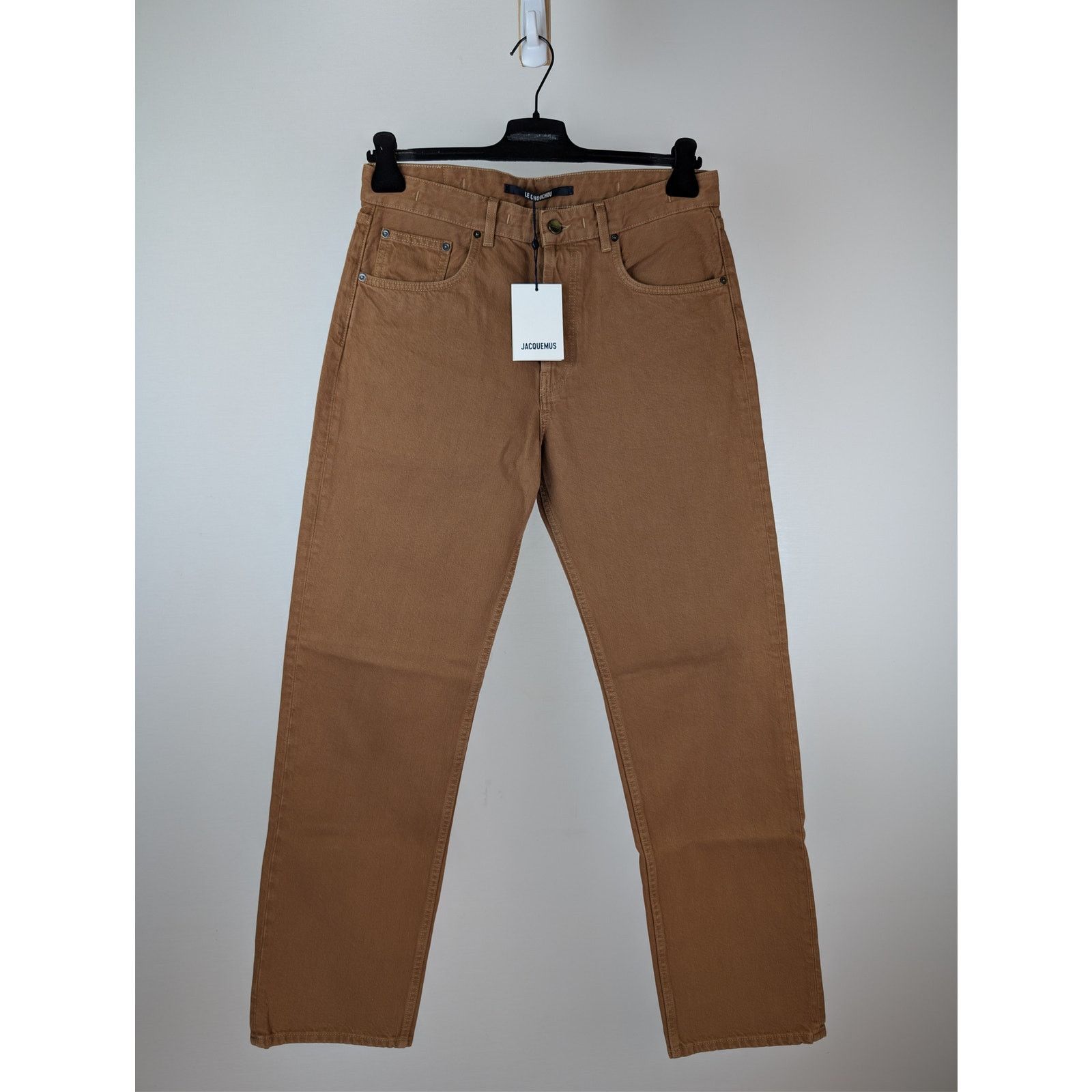 Jacquemus o1rshd1 Le de Nîmes Straight-Leg Denim Jeans Camel / Beige Size US 32 / EU 48 - 1 Thumbnail