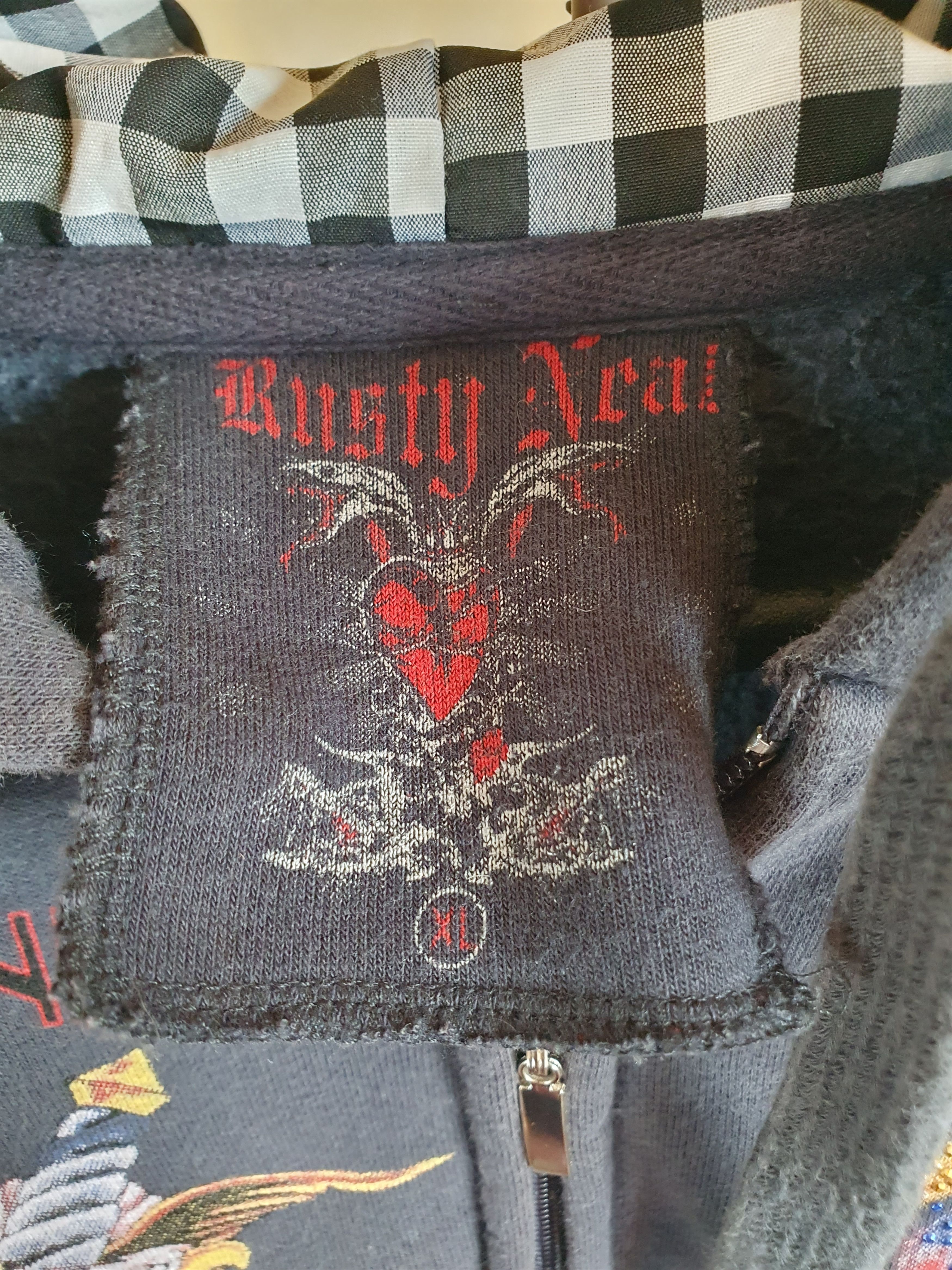 Vintage Rusty Neal LA Eagle Peace Rhinestones Hoodie Vintage Y2K Size US L / EU 52-54 / 3 - 12 Thumbnail