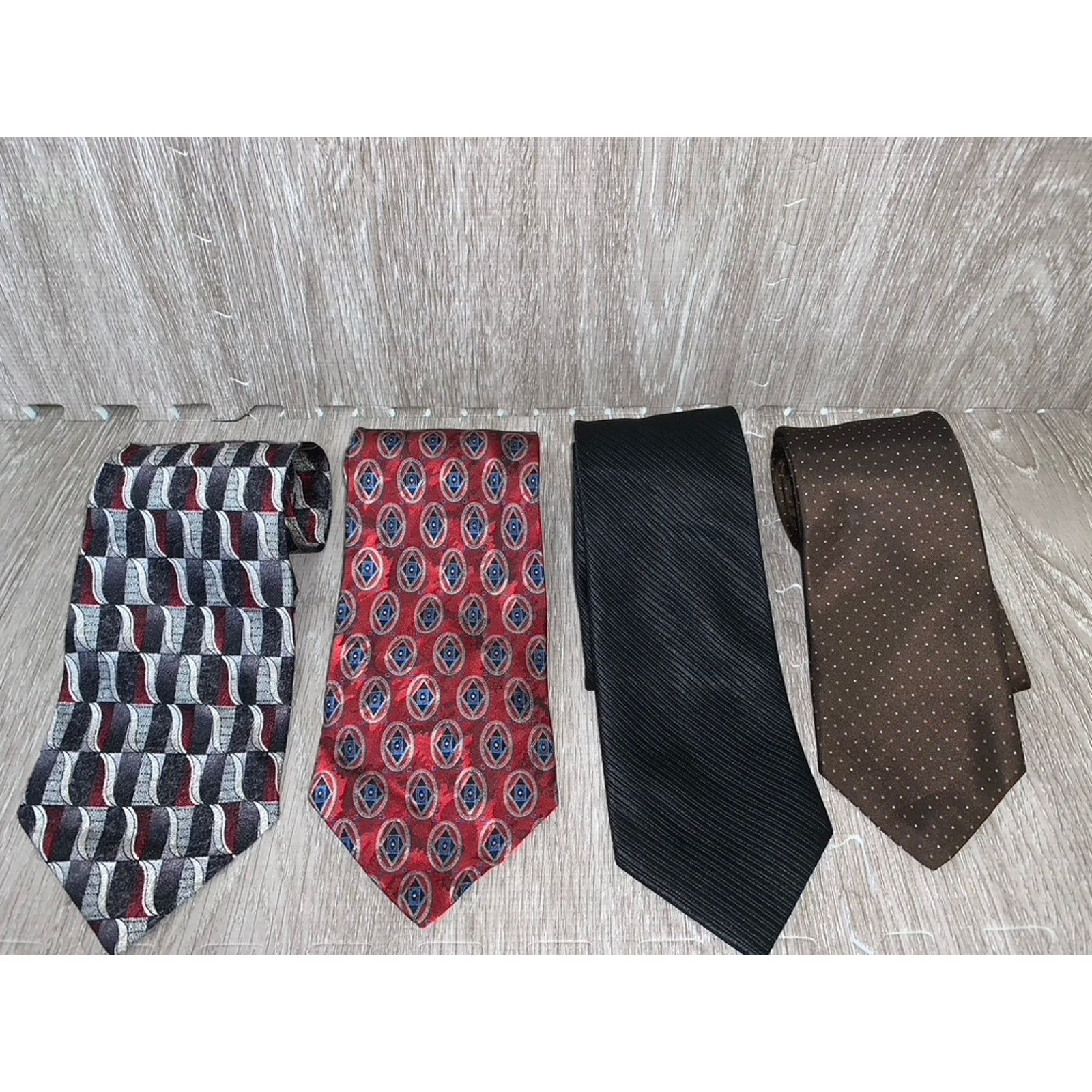 Stafford Stafford Set of 4 Men's Designer Ties Geometric Pattern Size ONE SIZE - 1 Thumbnail