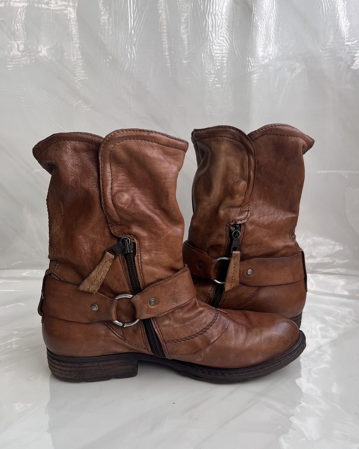 A.S.98 As 98 Airstep Zipper Boho Biker brown distressed boot Size US 8 / IT 38 - 7 Thumbnail