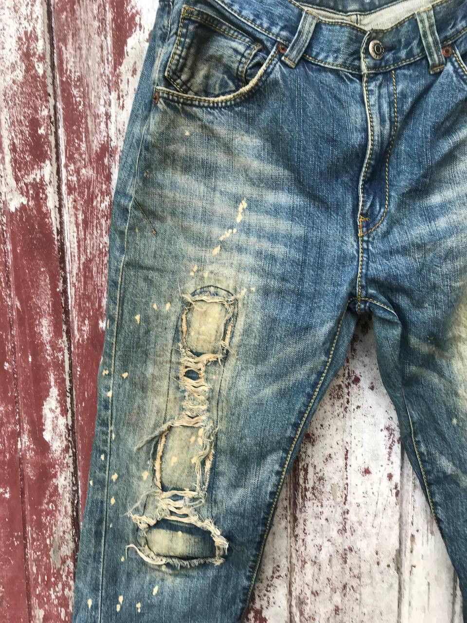 If Six Was Nine BigTrain Distressed Grunge Denim Size US 34 / EU 50 - 2 Thumbnail