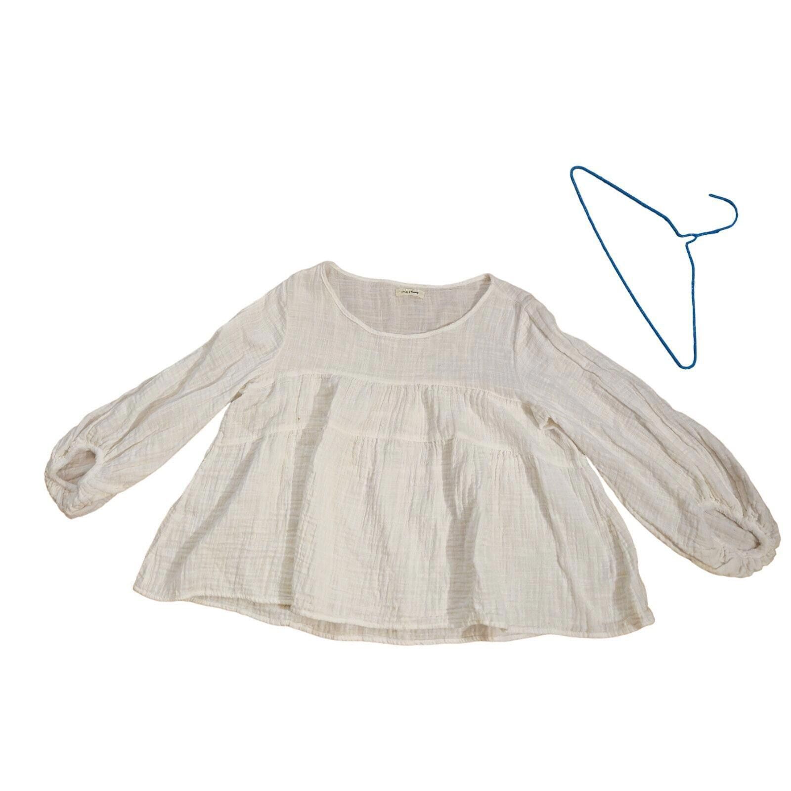 Designer Max Studio Pullover Tiered Blouse Top White Size Large Size L / US 10 / IT 46 - 2 Thumbnail