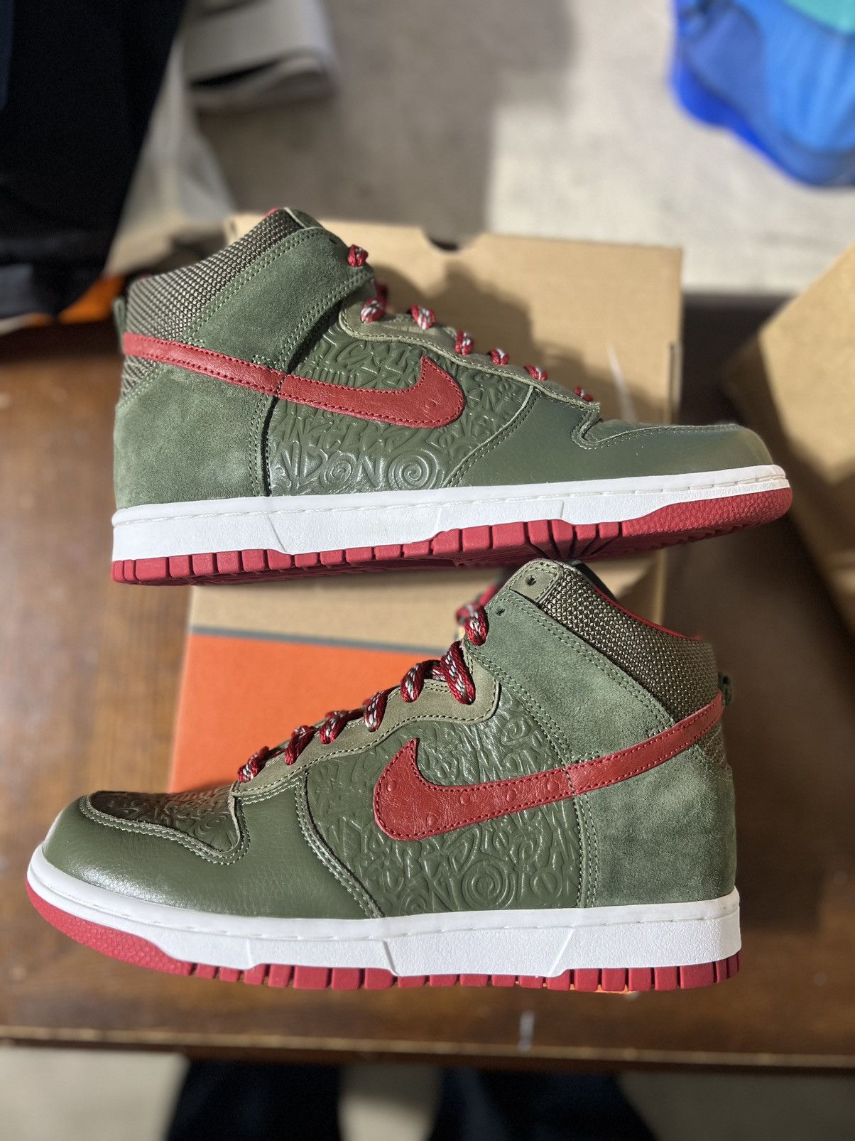 Nike × Stussy × Vintage Nike x Stussy dunk high world tour New York 2006 Size US 6 / EU 39 - 2 Thumbnail