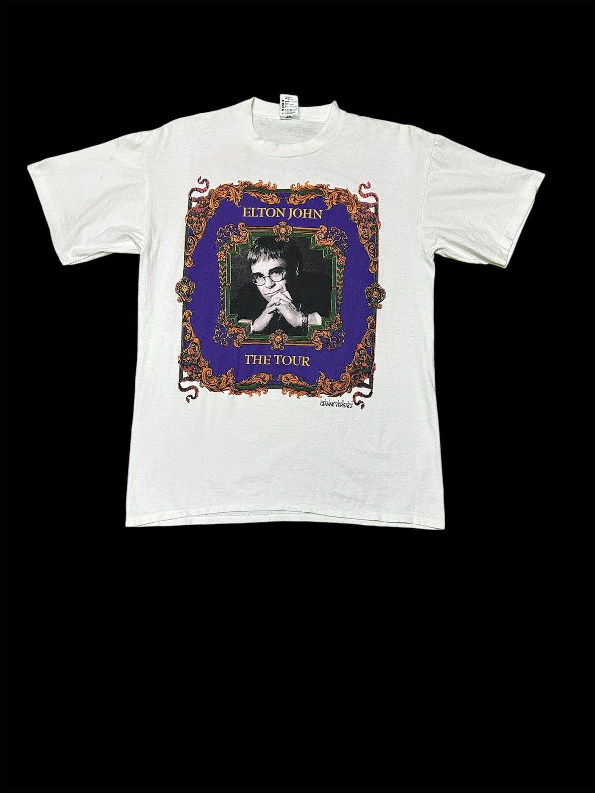 Band Tees Vintage 90s Elton John Gianni versace world tour Size US L / EU 52-54 / 3 - 1 Thumbnail