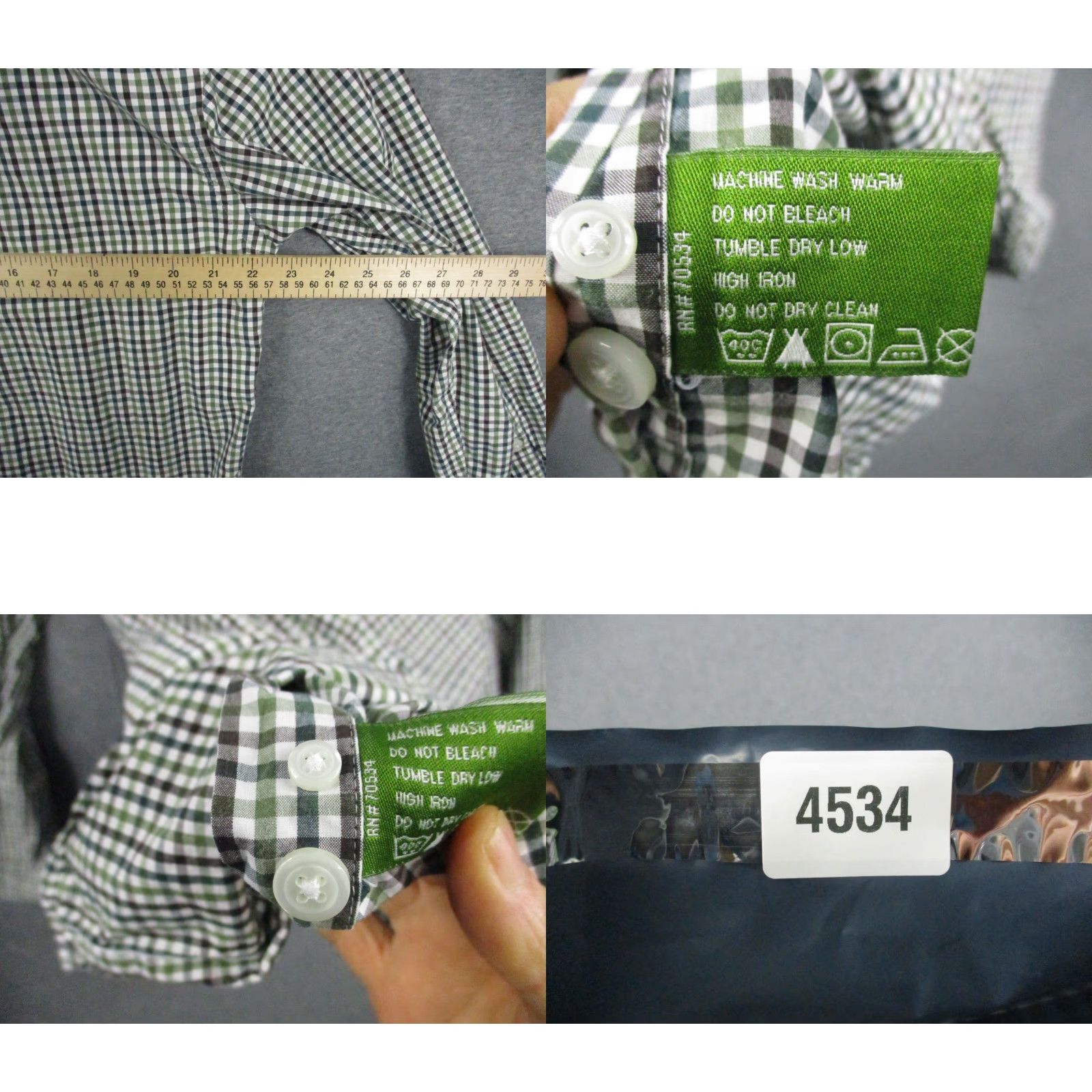Orvis VINTAGE ORVIS Shirt Medium Men's Green Gray Plaid Button Long Sleeve Cotton Pocketed Size US M / EU 48-50 / 2 - 8 Thumbnail