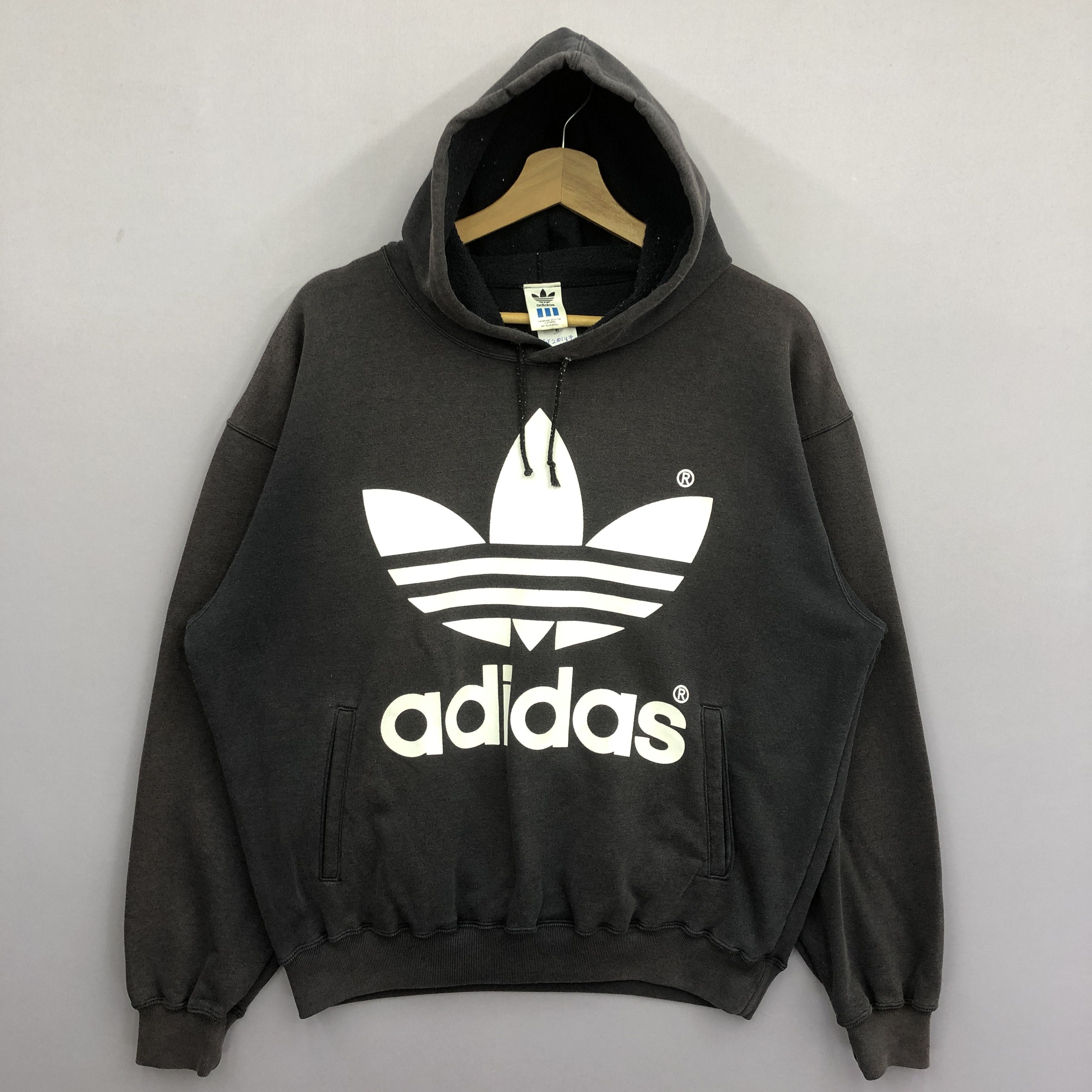 Adidas Vintage Adidas Hooded Sweater Adidas Hoodie Sweatshirt Size US L / EU 52-54 / 3 - 3 Thumbnail