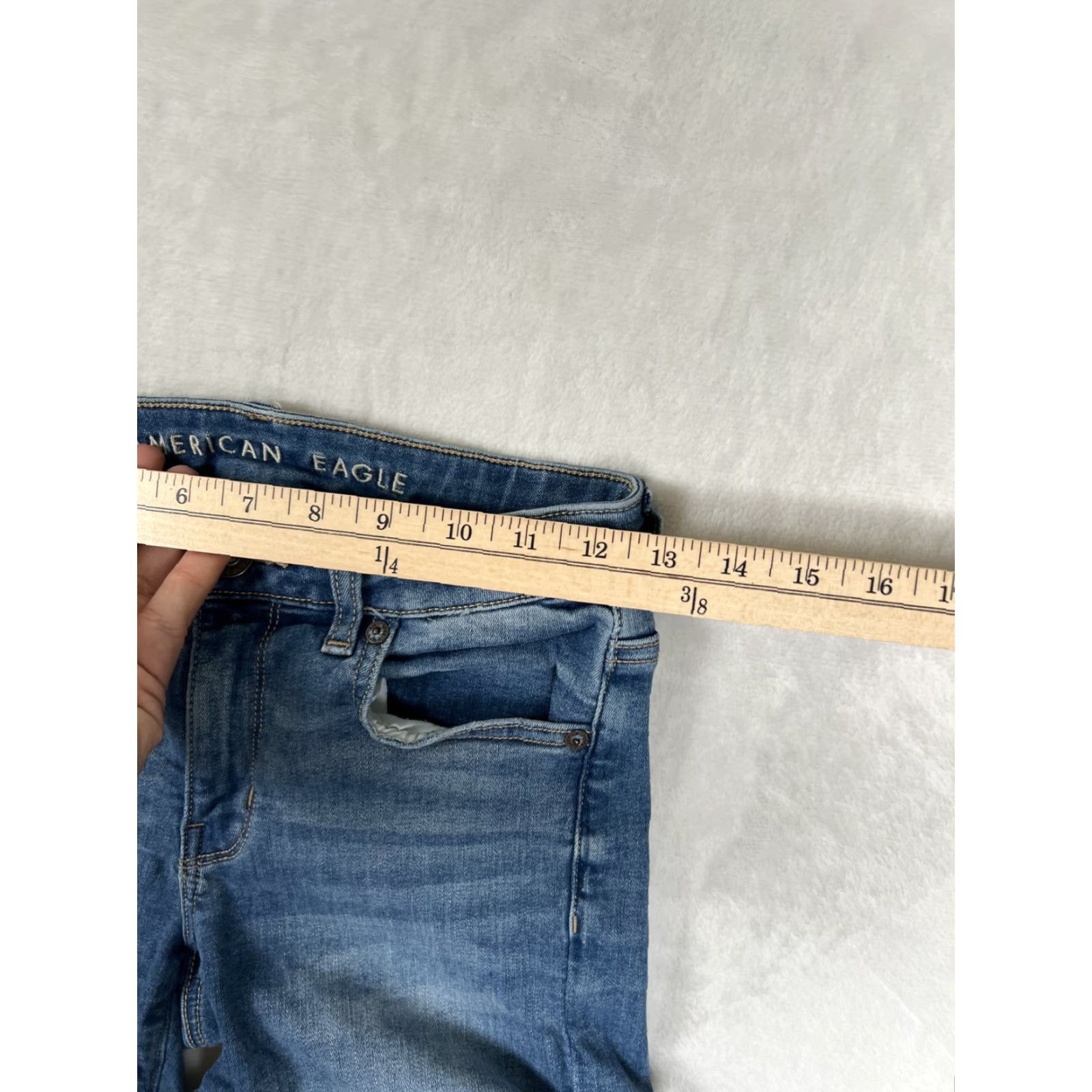 American Eagle Outfitters American Eagle Shorts Womens 2 Blue Midi Denim Jean Cutoff Cuffed Stretch Casual Size 26" / US 2 / IT 38 - 3 Thumbnail