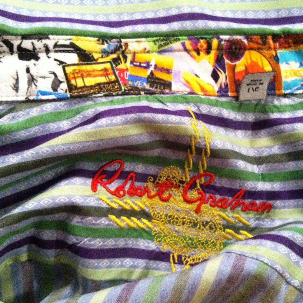 Robert Graham ROBERT GRAHAM MENS NEW MULTICOLOR 100%COTTON CASUAL SHIRT L Size US L / EU 52-54 / 3 - 12 Thumbnail