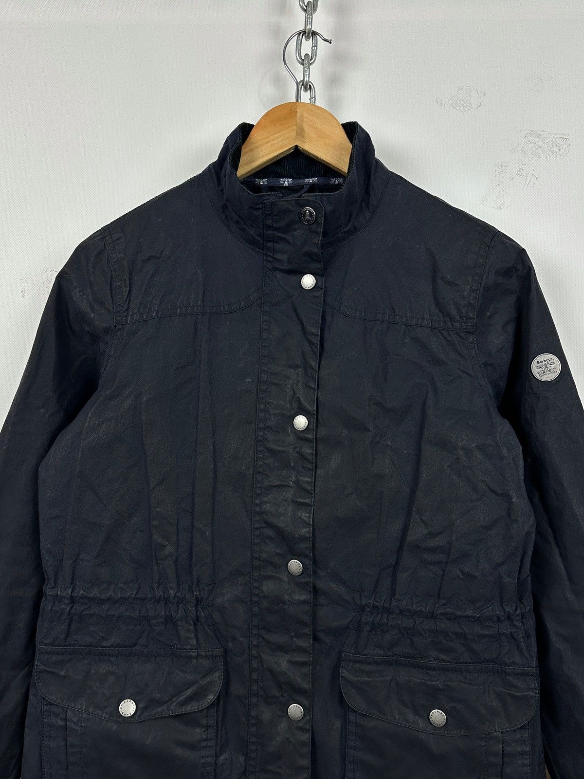 Barbour Barbour Navy Blue Waxed Dover Lightweight Jacket Size S / US 4 / IT 40 - 5 Thumbnail