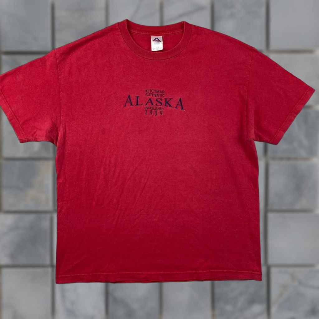 AAA VINTAGE AAA Alaska Ketchikan Shirt Mens XL Red Embroidered Logo Short Sleeve T-Shirt Regular Fit Cotton Logo All Seasons Size US XL / EU 56 / 4 - 1 Thumbnail