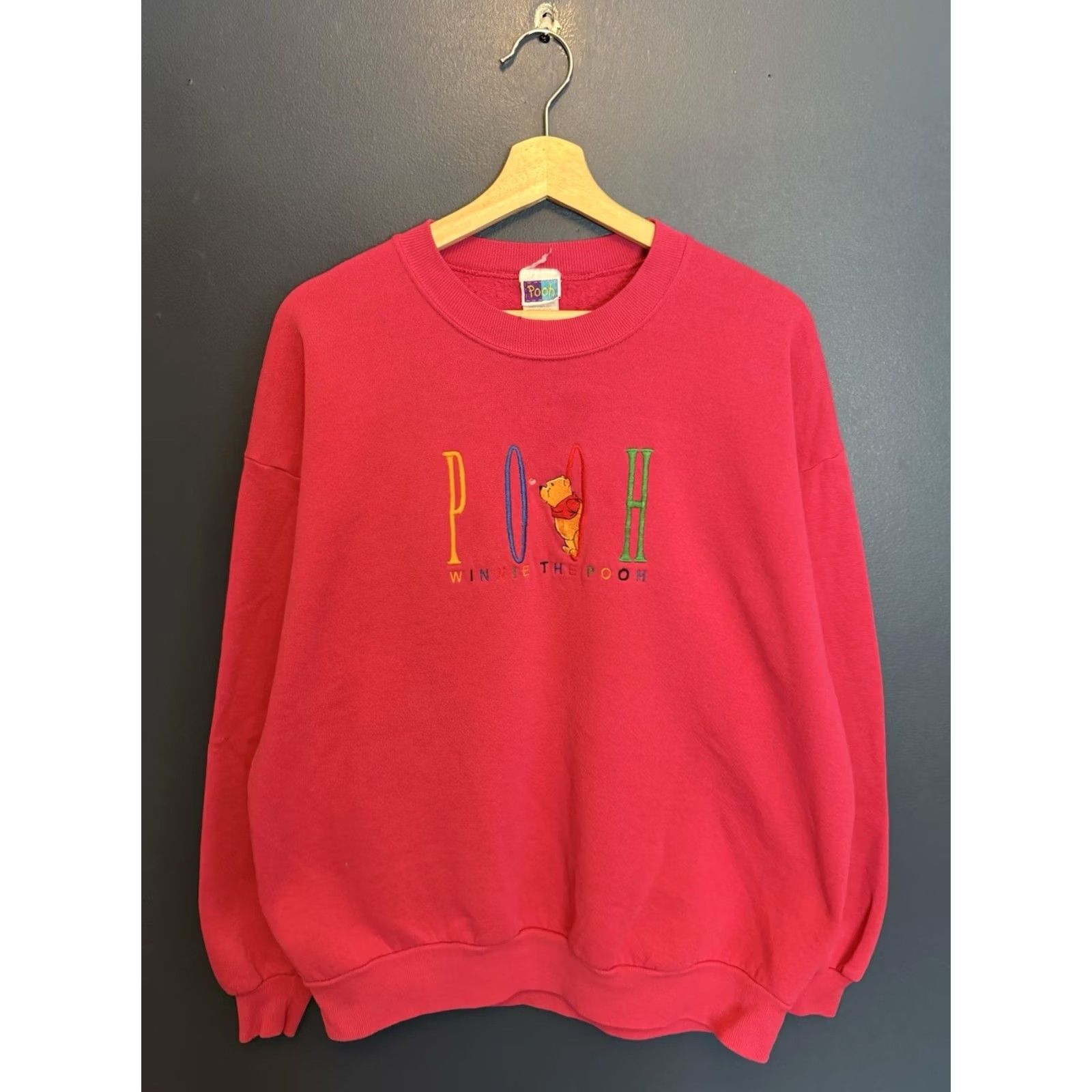 Disney VINTAGE Disney Winnie The Pooh Pink Embroidered Sweatshirt XL Men 90s Pullover Size XL Sweatshirt Pink Embroidered 90s Boys Womens Mens Size US XL / EU 56 / 4 - 3 Thumbnail