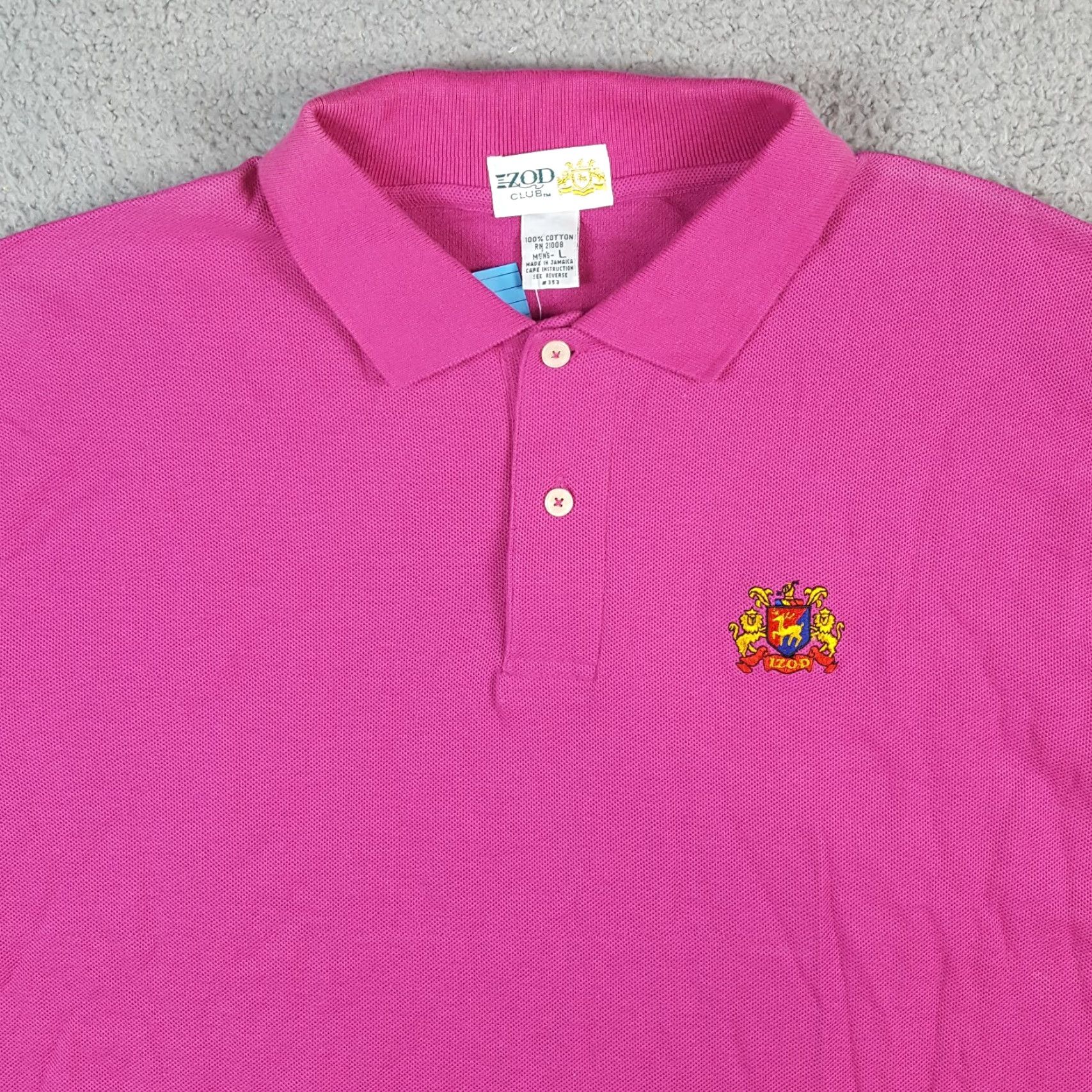 Izod VINTAGE IZOD Polo Shirt Men's L Pink Golf Collared 2000s Button Short Sleeve Preppy Y2K 90s Beach Classic Rock Punk Surf Brand IZOD - Shirt Size US L / EU 52-54 / 3 - 2 Thumbnail