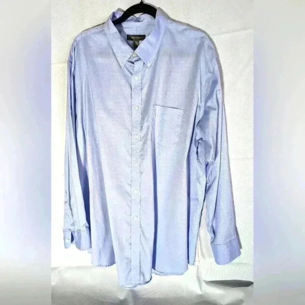 Merona Soft blue mens long sleeve button down shirt. 2xl XXL Meron Size US XXL / EU 58 / 5 - 1 Thumbnail