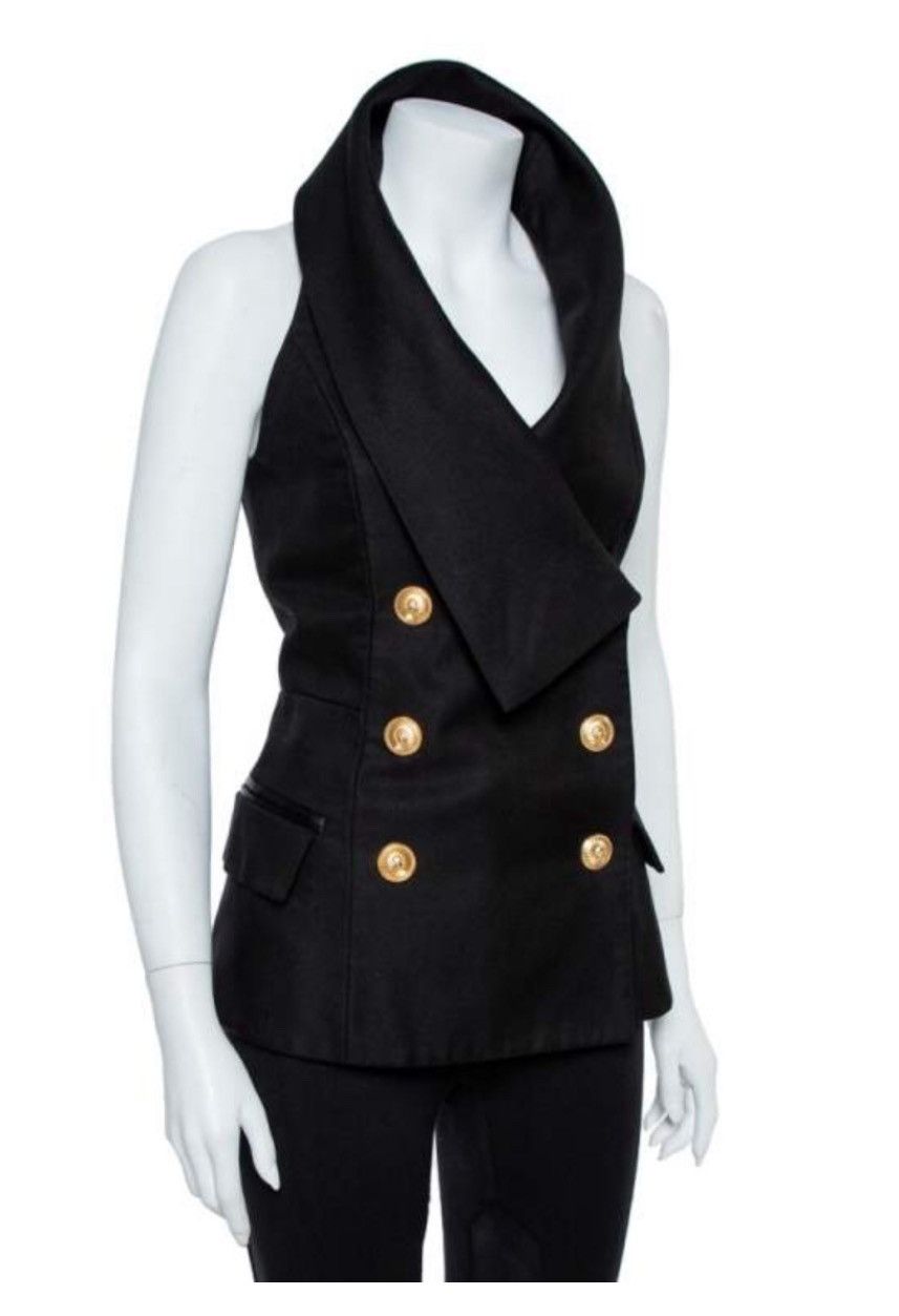 Balmain Balmain Black Double Breasted Halter top Size XS / US 0-2 / IT 36-38 - 1 Thumbnail