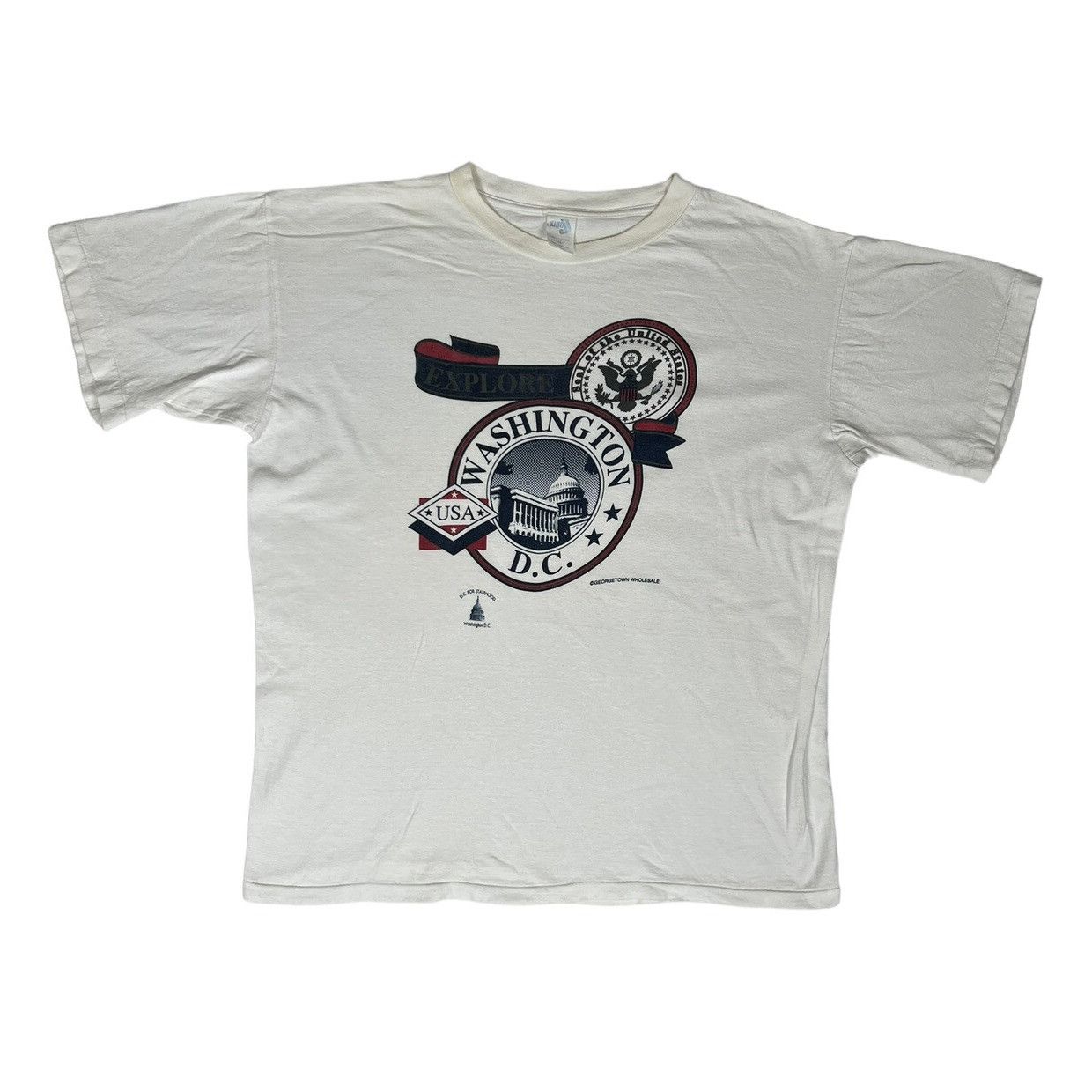 Vintage Vintage Washington DC White House T-Shirt Size XL Single Sti Size US XL / EU 56 / 4 - 1 Thumbnail