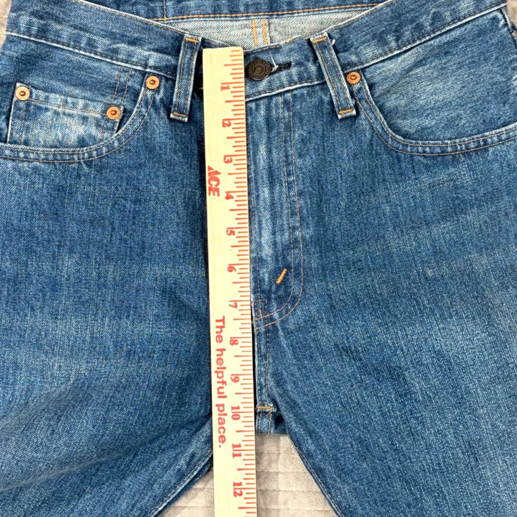 Levi's Levi's 505 Regular Fit Selvedge Denim Jeans Medium Wash W27 Mens Regular Jeans Size US 27 - 5 Thumbnail