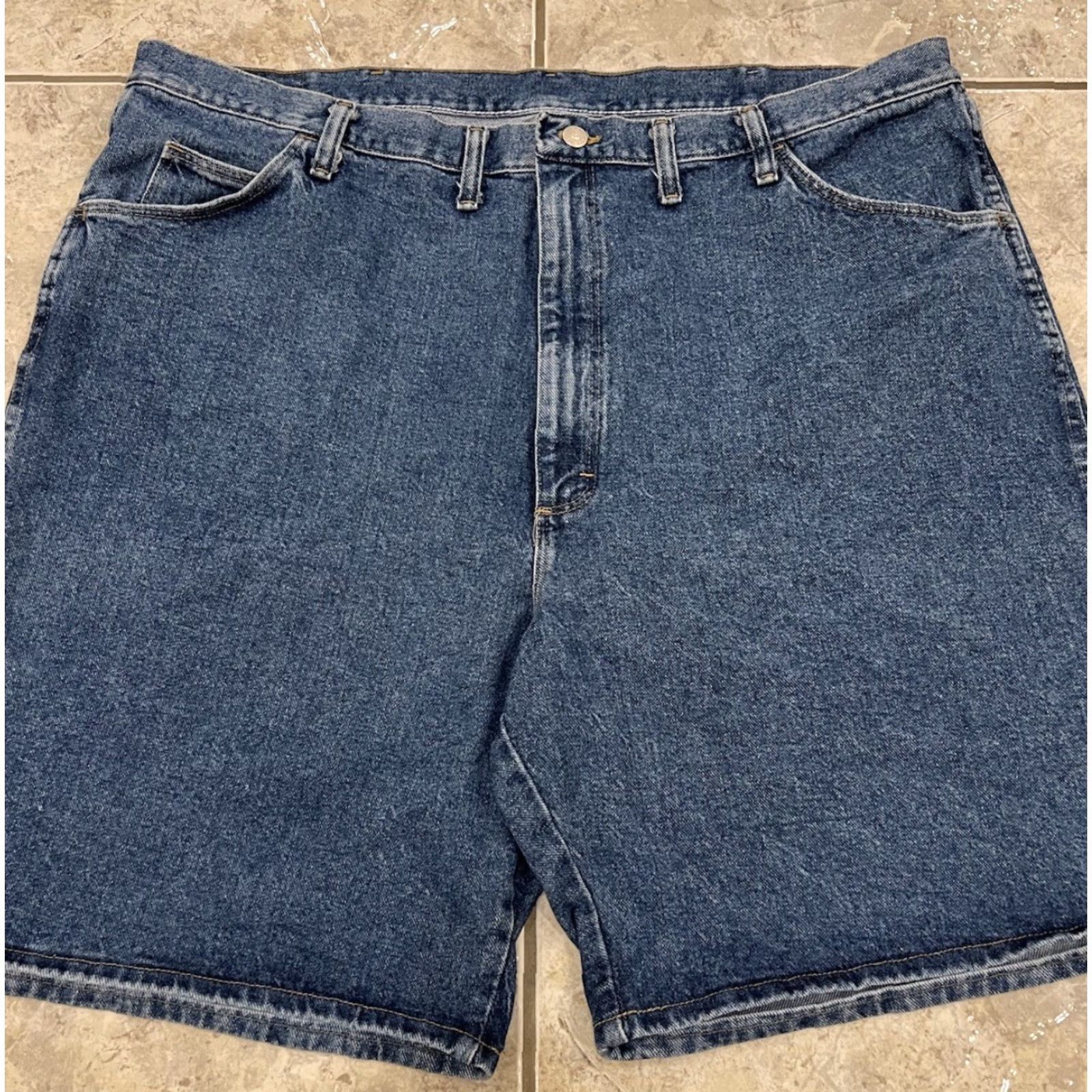 Wrangler VINTAGE Wrangler Relaxed Denim 10" Shorts Jeans Bermuda Jorts 100% Cotton Mens 44 Denim Blue Size US 44 / EU 60 - 5 Thumbnail