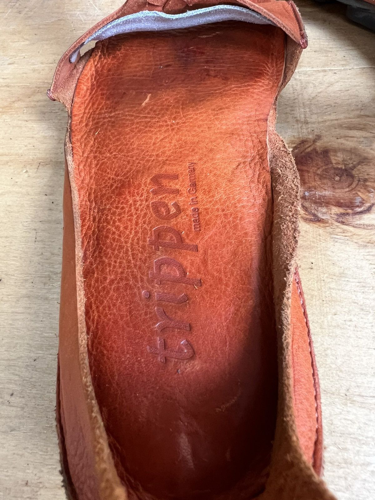 Trippen Trippen Womens Curls Orange Leather Sandals Size US 8 / IT 38 - 13 Thumbnail