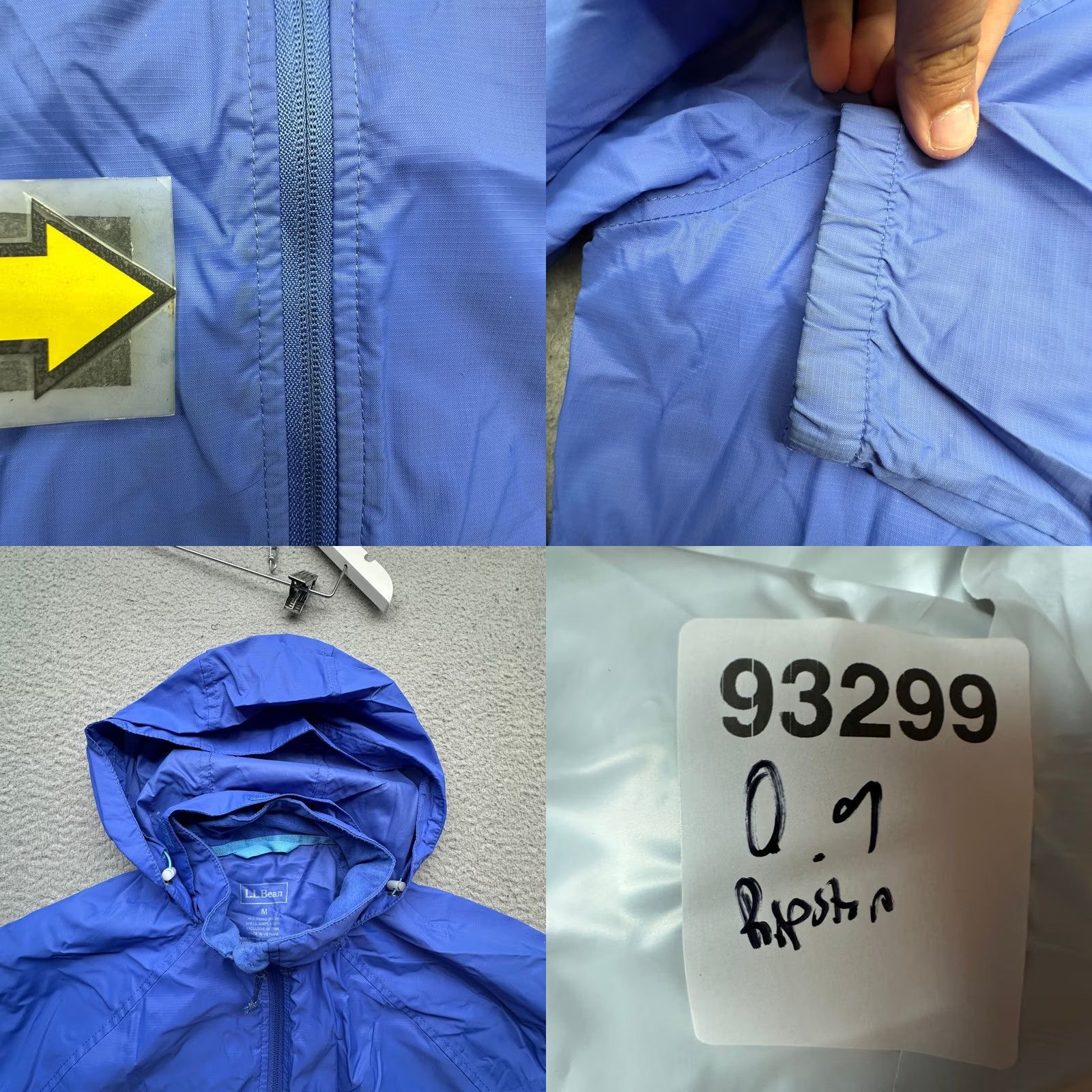 Vintage LL Bean Ripstop Nylon Hooded Windbreaker Jacket Womens Medium Blue Lightweight Size M / US 6-8 / IT 42-44 - 8 Thumbnail