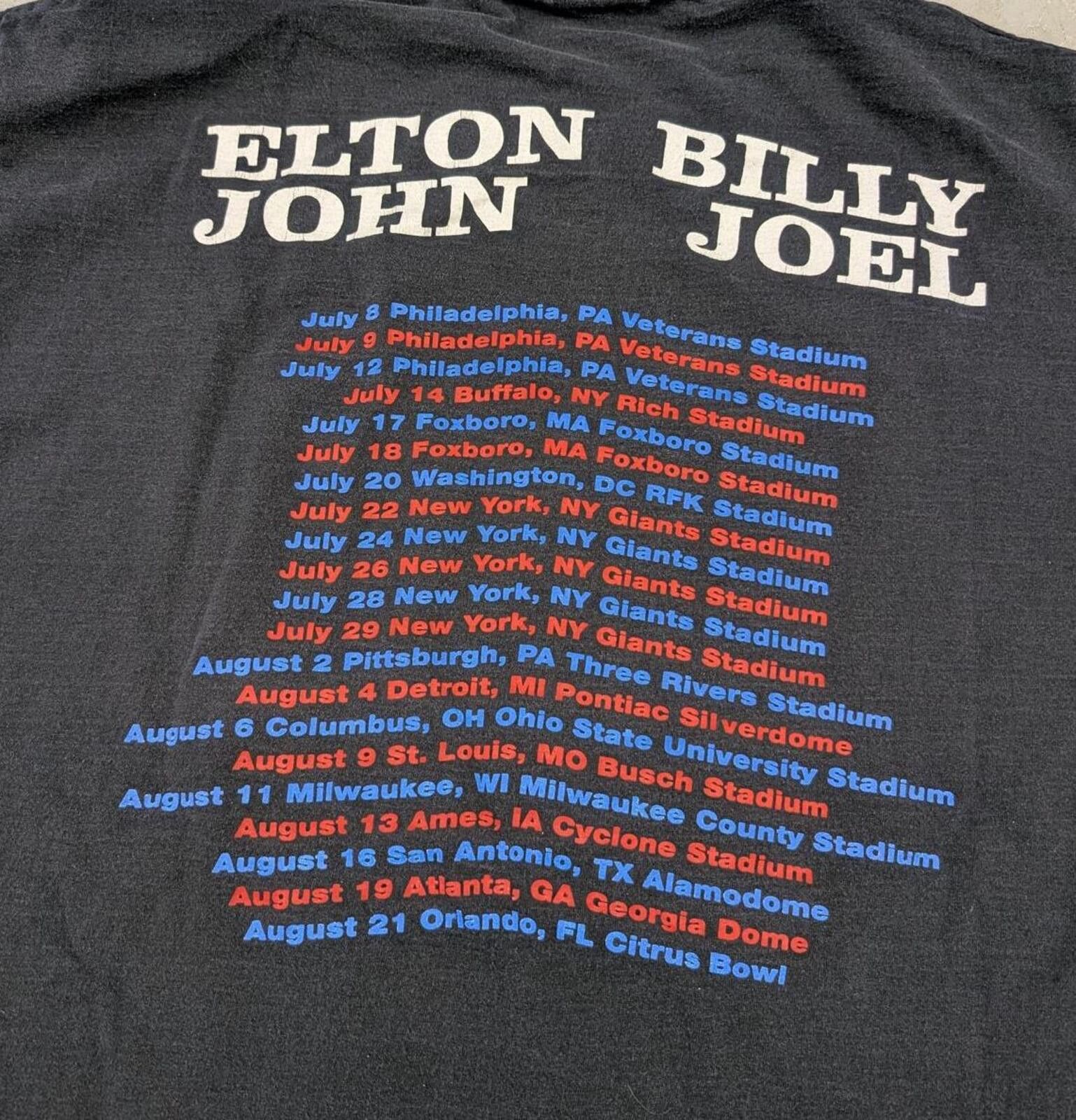 Vintage Vintage 90s Elton John and Billy Joel Concert T-shirt Size US XL / EU 56 / 4 - 4 Thumbnail