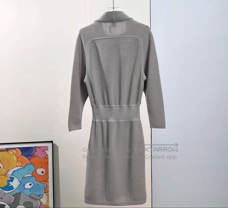 grey knit dress outfit Autumn Winter Sassy Woolen Knitted Two Piece Midi Sweater Dress Outfit Gray / XL main image 0