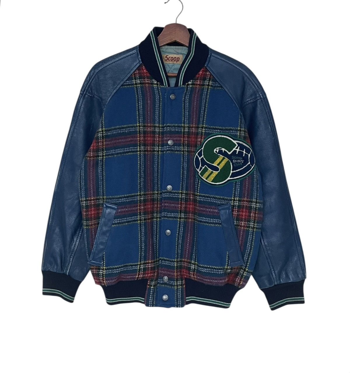 SCOOP Vintage Brand Scoop Leather Varsity Jacket 1980s Size US M / EU 48-50 / 2 - 1 Thumbnail
