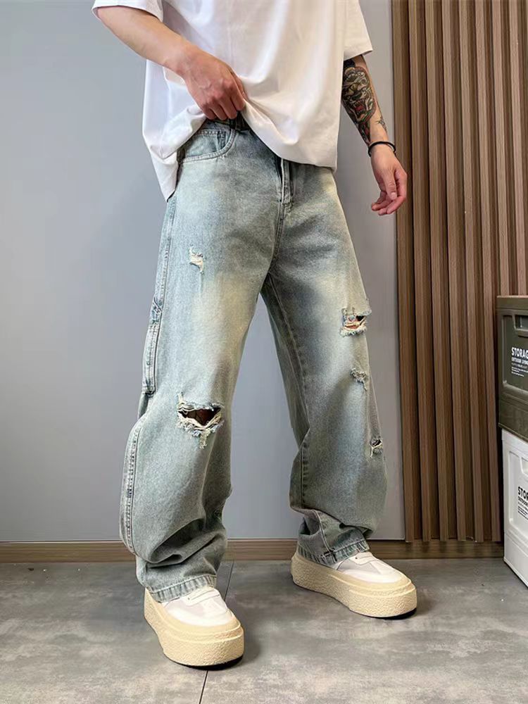 Jean Ripped and distressed blue loose fit jeans Size US 32 / EU 48 - 3 Thumbnail