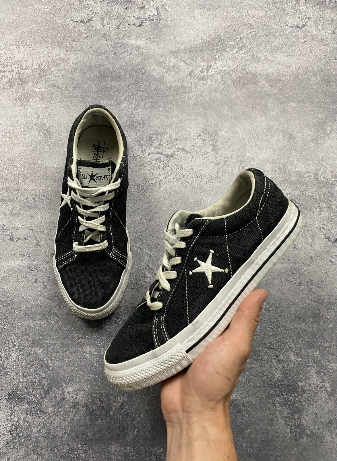Converse × Stussy Stussy Converse Chuck One Star Low Top Black Sneakers Shoes Size US 6 / EU 39 - 2 Thumbnail