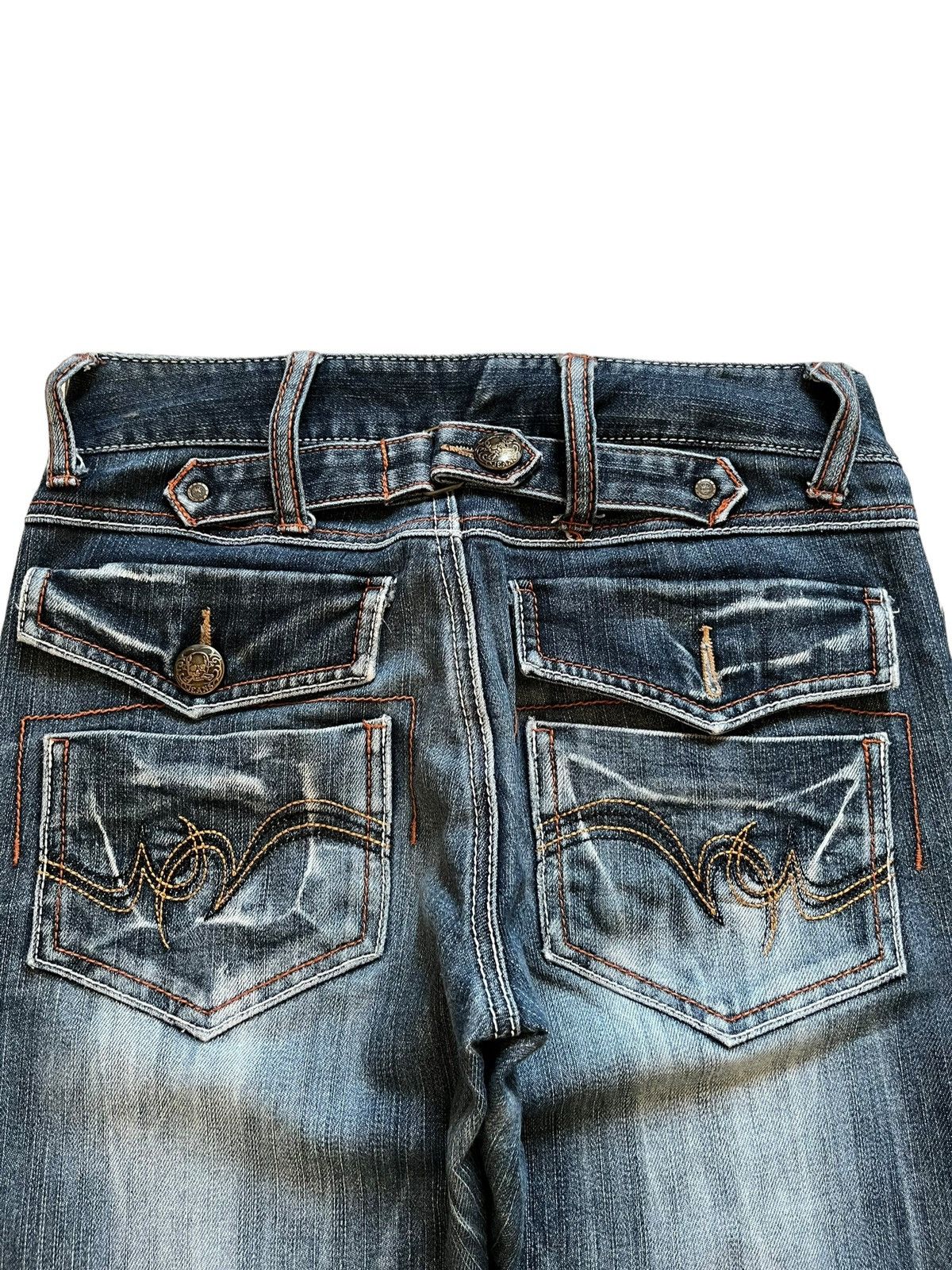 Bcbgmaxazria × Japanese Brand SALES🔥Vintage Japanese BCBG Buckle Flare Jeans Size 29" - 8 Thumbnail