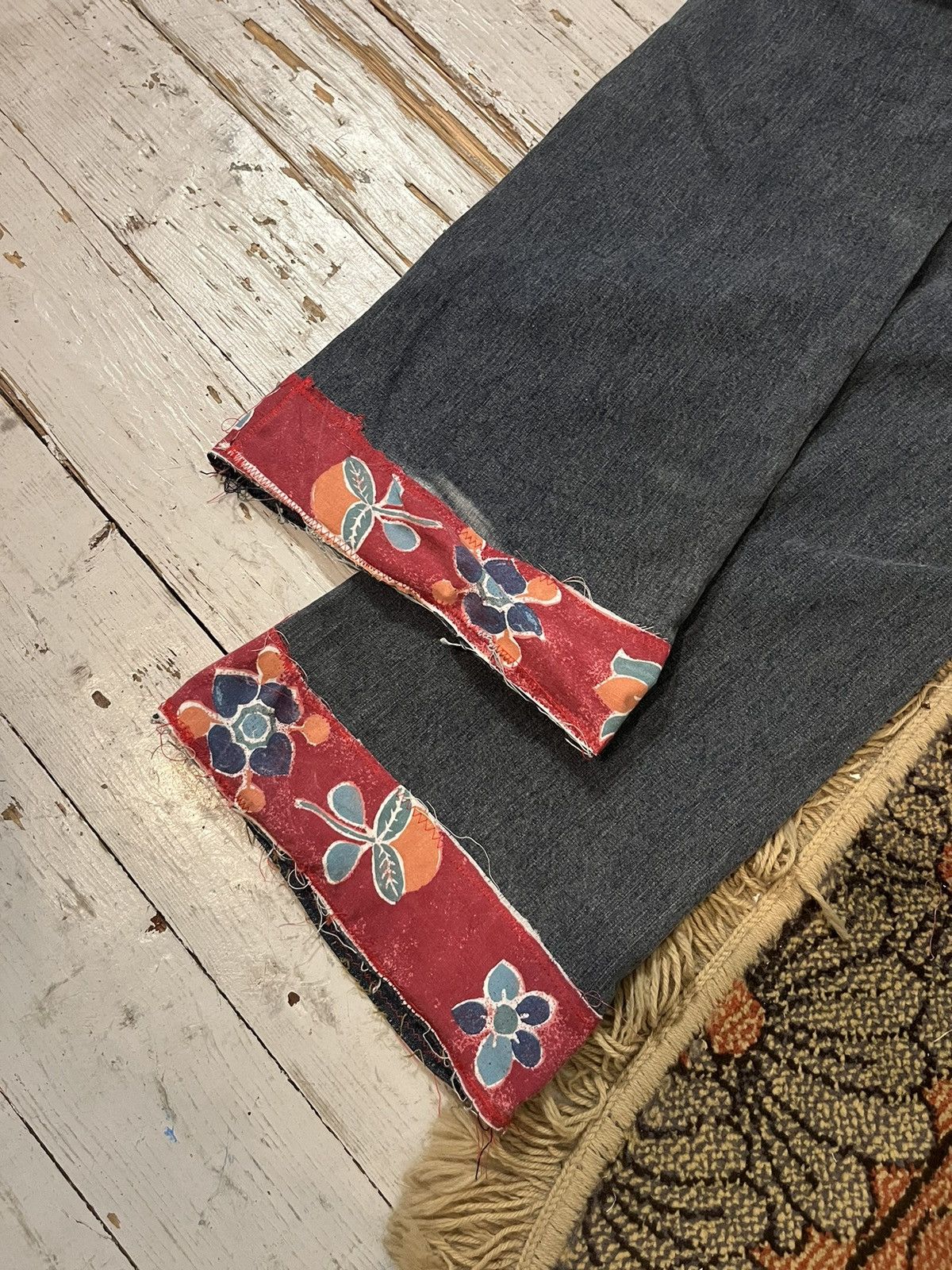 Kapital 90s Vintage Flared Sashiko Boro Patchwork Repaired Denim Size 32" / US 10 / IT 46 - 9 Thumbnail