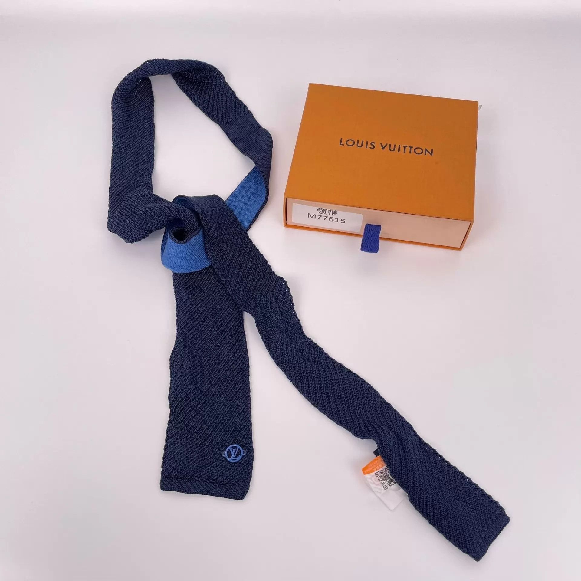 Louis Vuitton LV blue men's tie new Size ONE SIZE - 2 Thumbnail