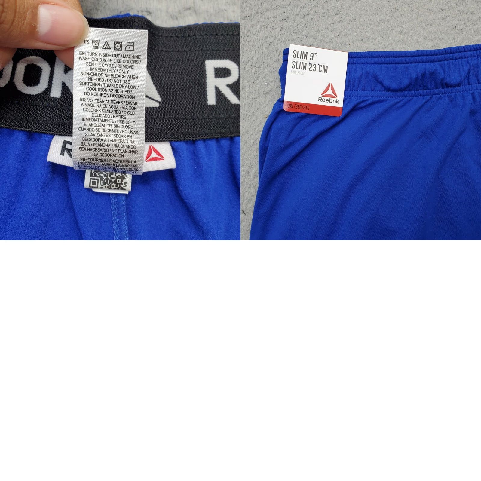 Reebok Reebok Activewear Shorts Mens 2XL Blue Slim Moisture Management Drawstring Waist Size US 39 - 8 Thumbnail