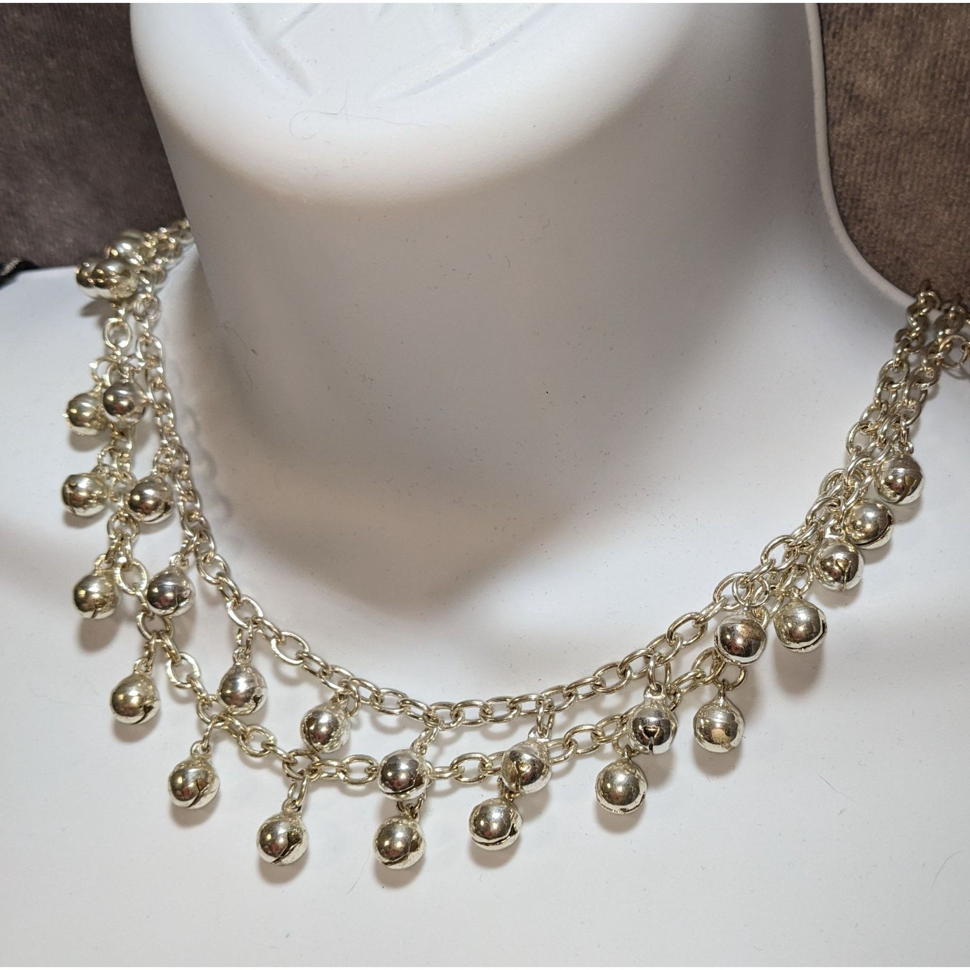 Other Whimsical Bell Charm Layered Silver-Tone Necklace Size ONE SIZE - 1 Thumbnail