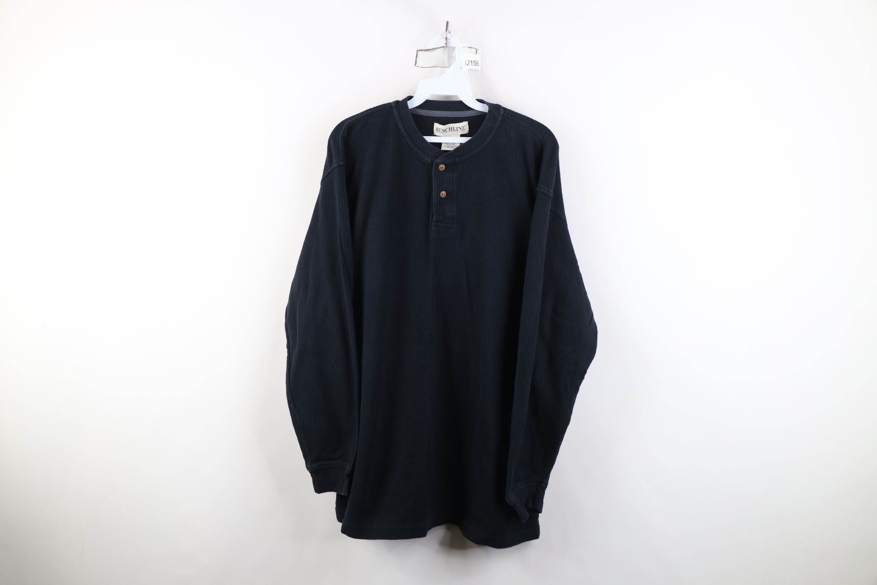 Vintage Vintage 90s Streetwear Knit Long Sleeve Henley T-Shirt Size US L / EU 52-54 / 3 - 1 Thumbnail