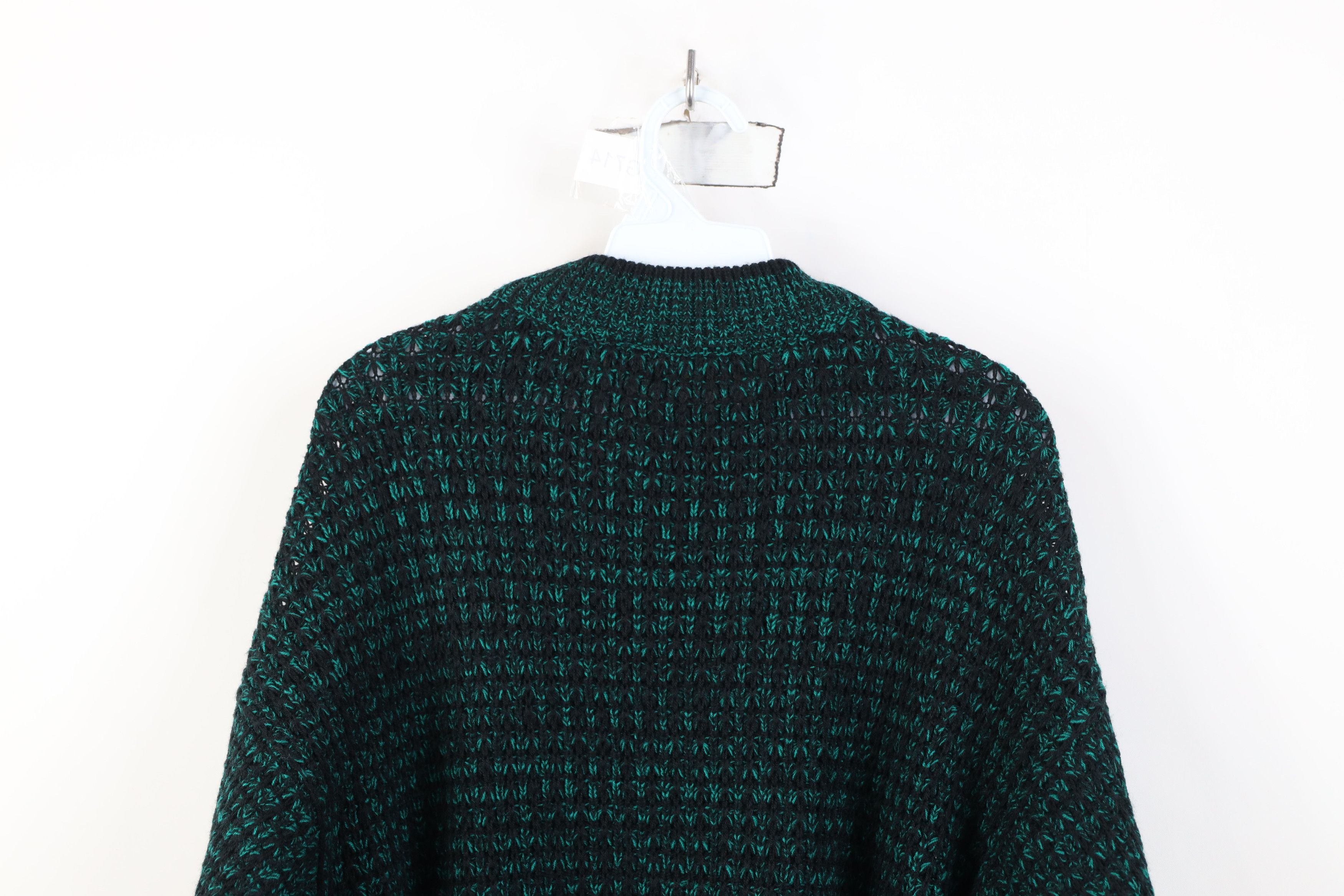 Vintage Vintage 90s Streetwear Ribbed Knit Crewneck Sweater Green Size US L / EU 52-54 / 3 - 8 Thumbnail