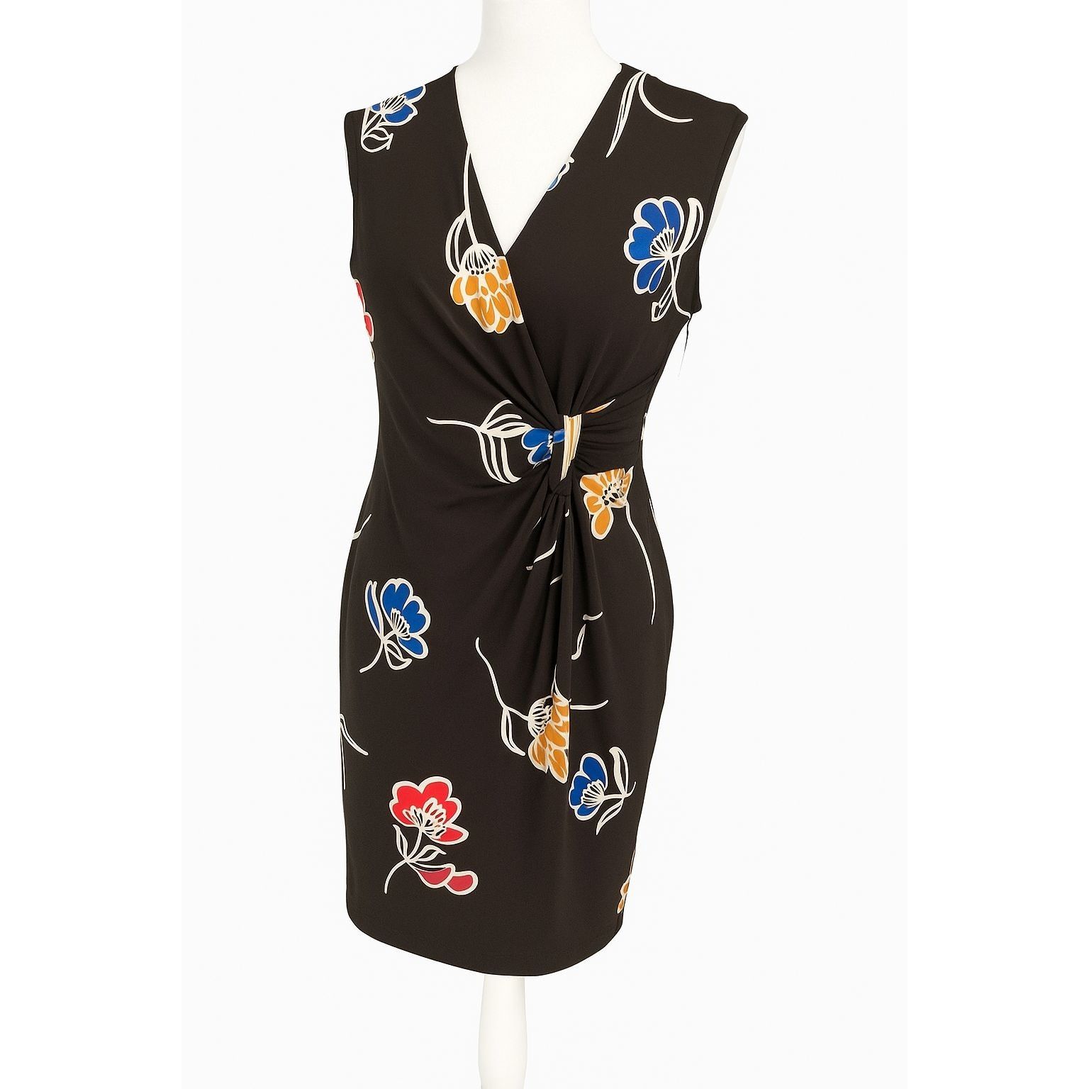 Calvin Klein Calvin Klein Women's Floral Print Wrap Dress Petite XS Size XS / US 0-2 / IT 36-38 - 1 Thumbnail