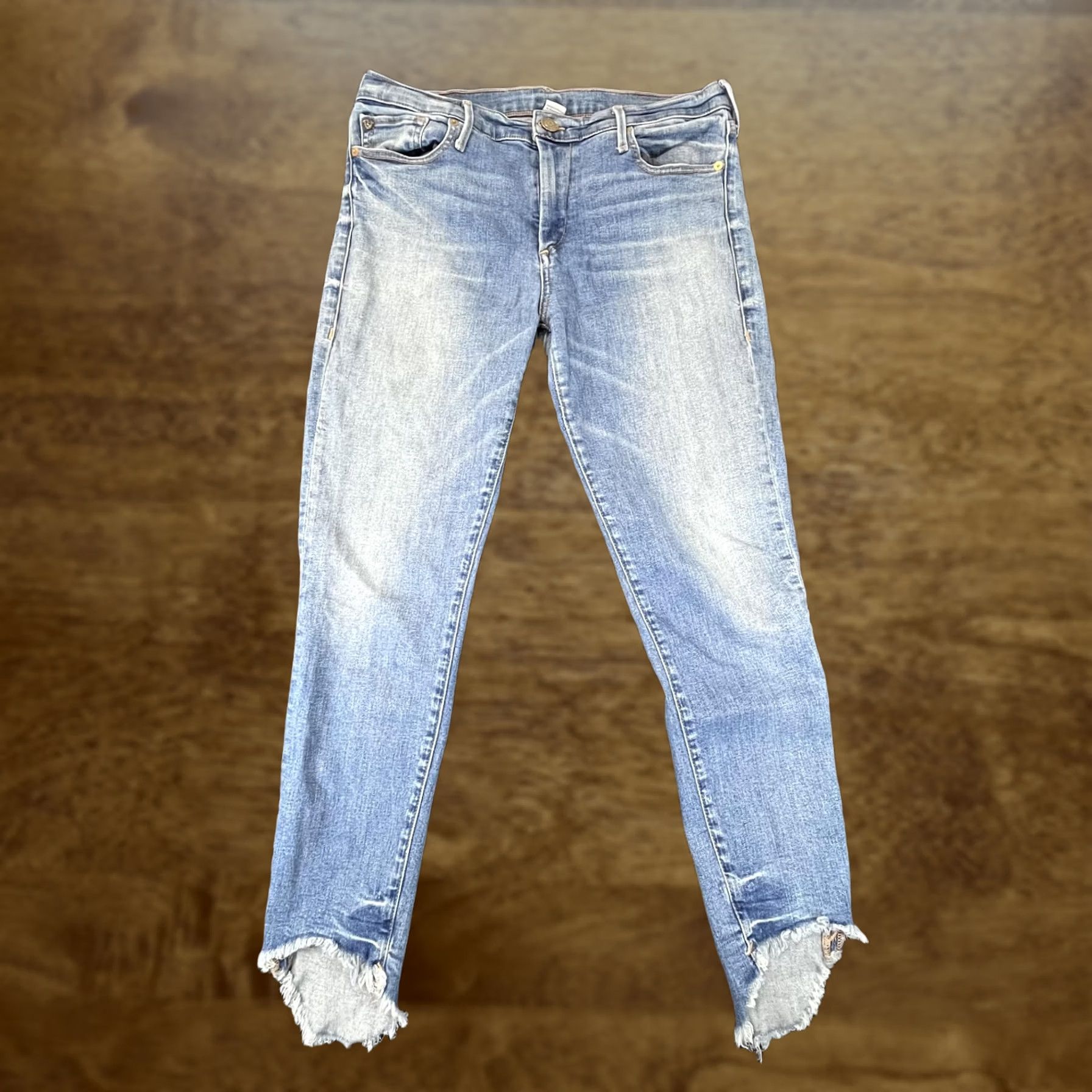 True Religion True Religion Jeans Womens 31 Blue Distressed Frayed Hem Skinny Denim Stretch Skinny Jeans Distressed Pockets Logo Blue Denim Womens 31 Slim Size 24" / US 00 / IT 34 - 1 Thumbnail