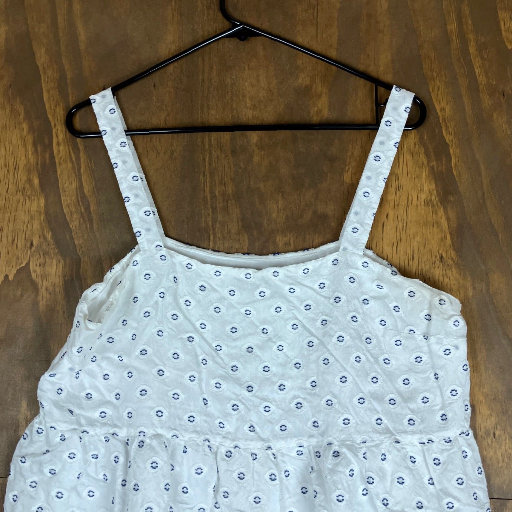 Loft LOFT Womens Blouse White Blue Sweetheart Tank Lined Lightweight 12 Shirt Womens Adult 12 White Blue Size XL / US 12-14 / IT 48-50 - 2 Thumbnail