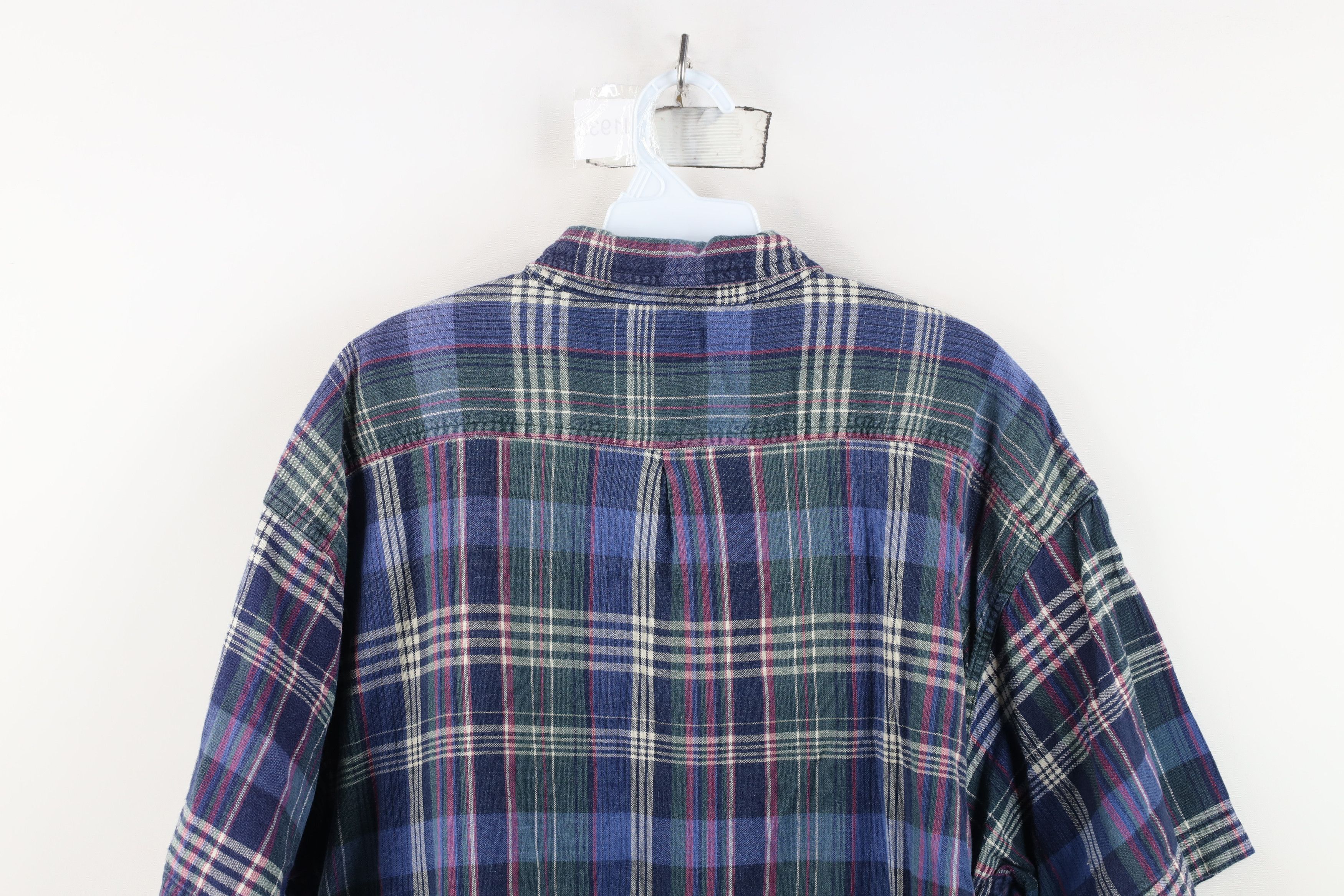 Vintage Vintage 90s Streetwear Weave Knit Button Down Shirt Plaid Size US XL / EU 56 / 4 - 10 Thumbnail
