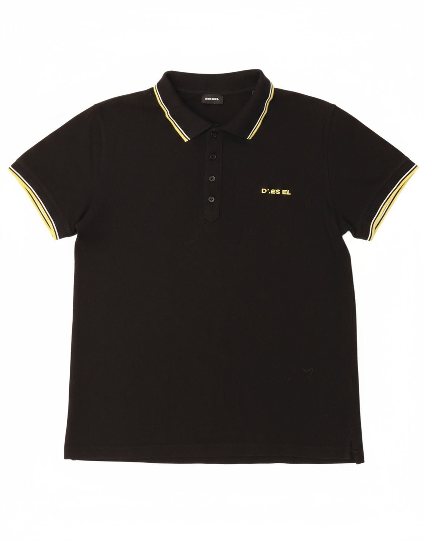Diesel Mens Polo Shirt Large Black Cotton Size US M / EU 48-50 / 2 - 1 Thumbnail