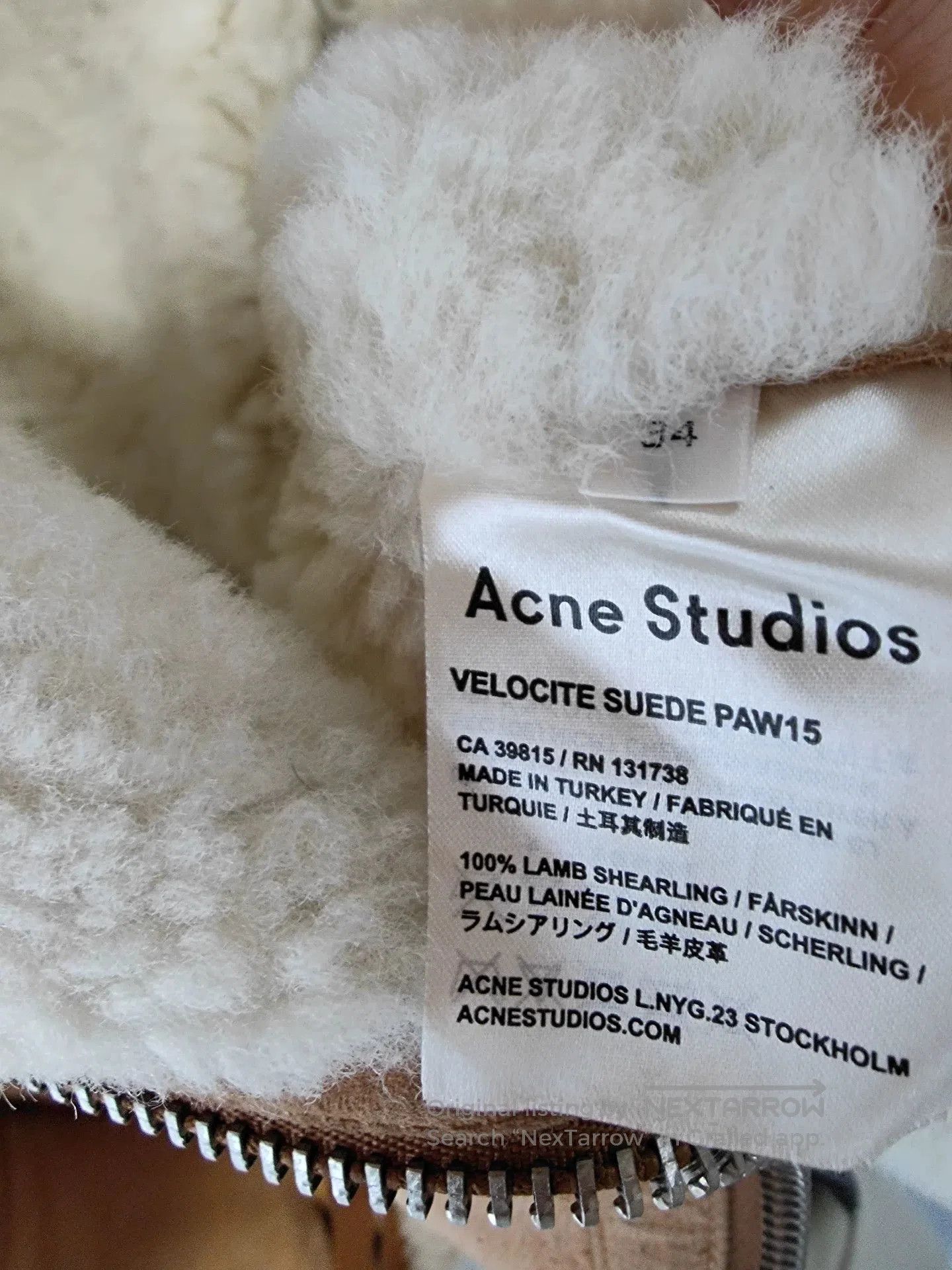 Acne Studios Acne Shearling Leather Coat. Size XXS / US 00 / IT 34 - 2 Thumbnail