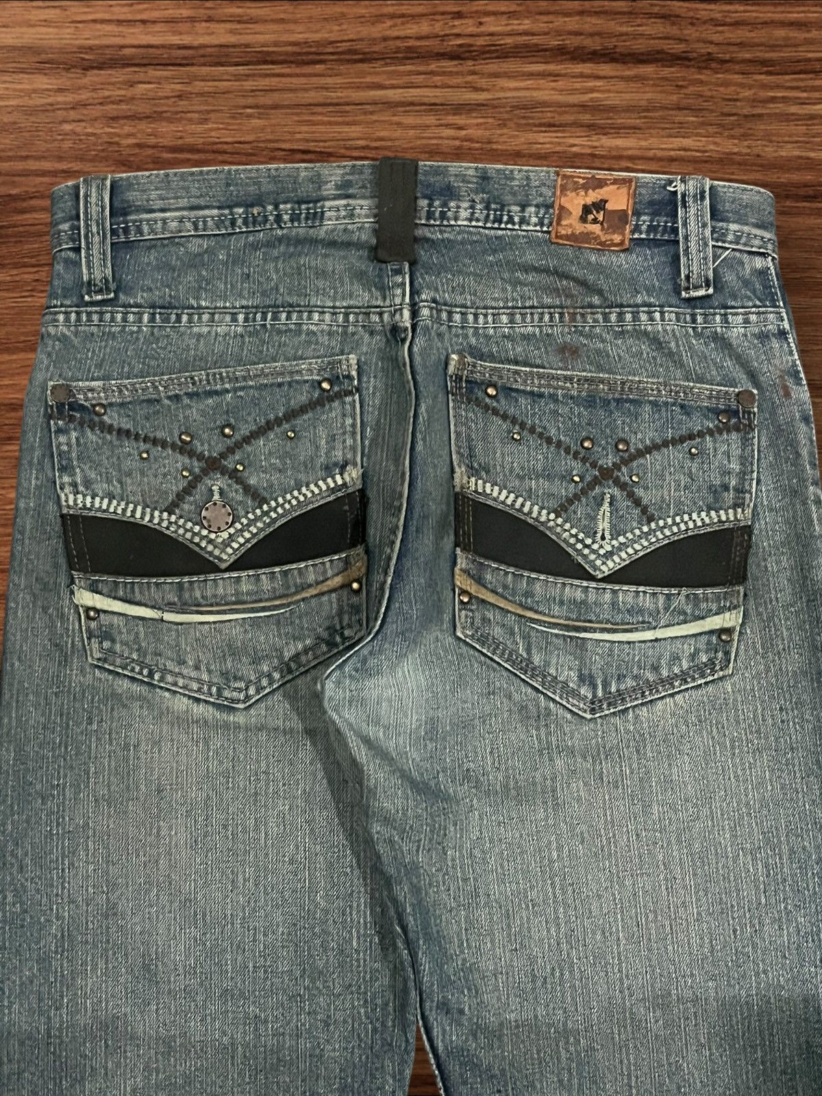 Embellish × Hysteric Glamour × Japanese Brand ⚡️Vintage⚡️Y2K Japanese Brand Rhine Stone Slim Straight Jeans Size US 32 / EU 48 - 6 Thumbnail
