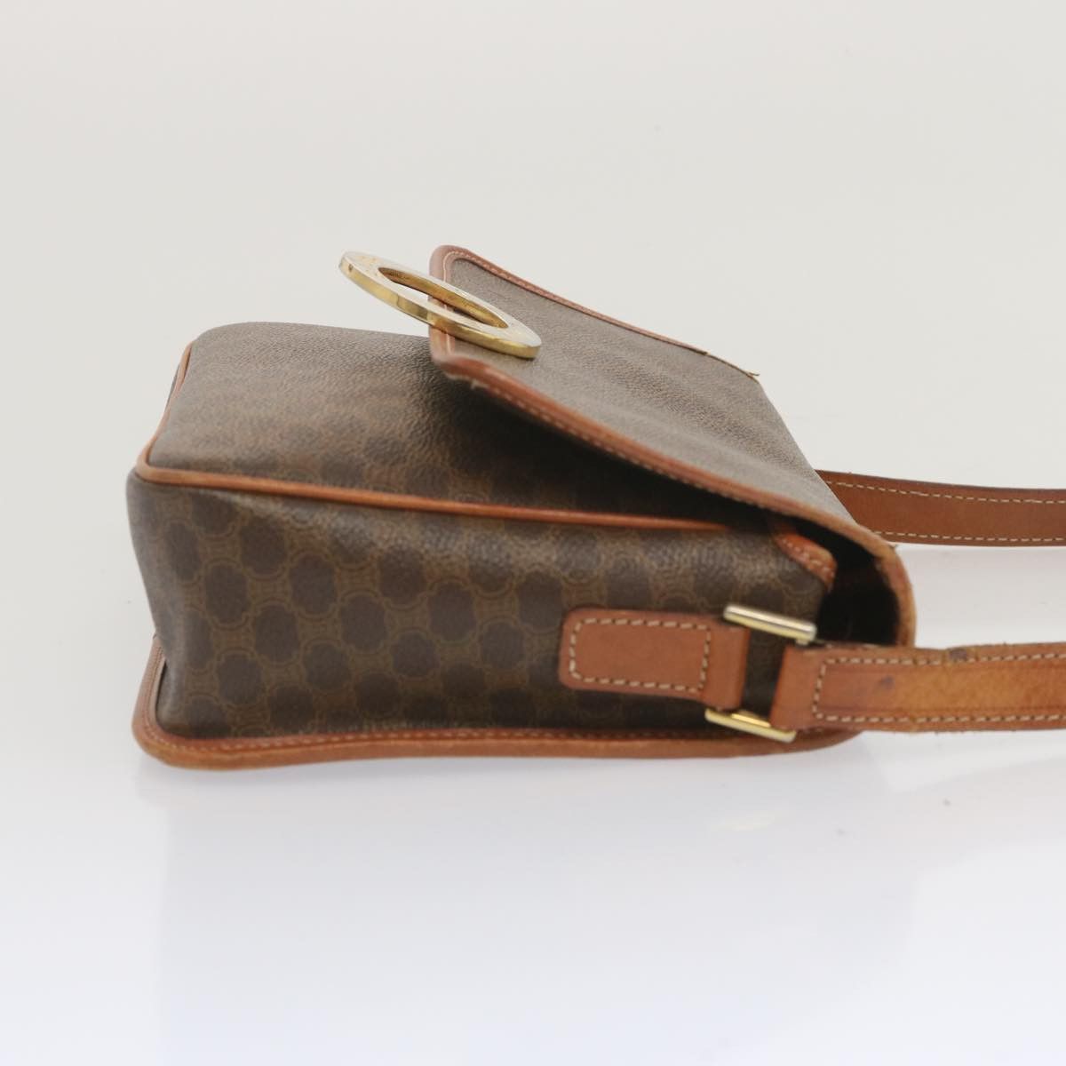 Celine CELINE Macadam Canvas Shoulder Bag Pvc Leather Brown Size ONE SIZE - 4 Thumbnail
